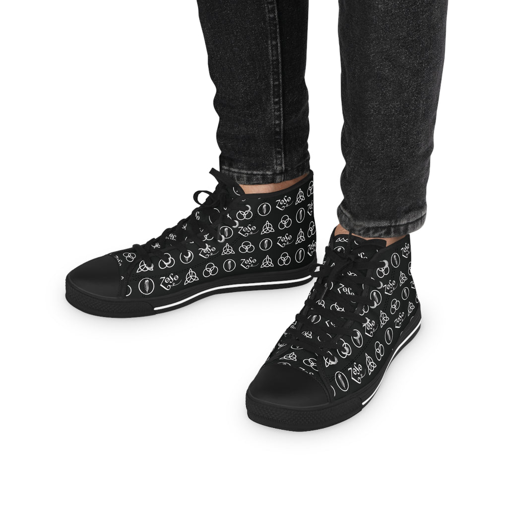 High Top Sneakers – Led Zeppelin Symbols Skate Shoes