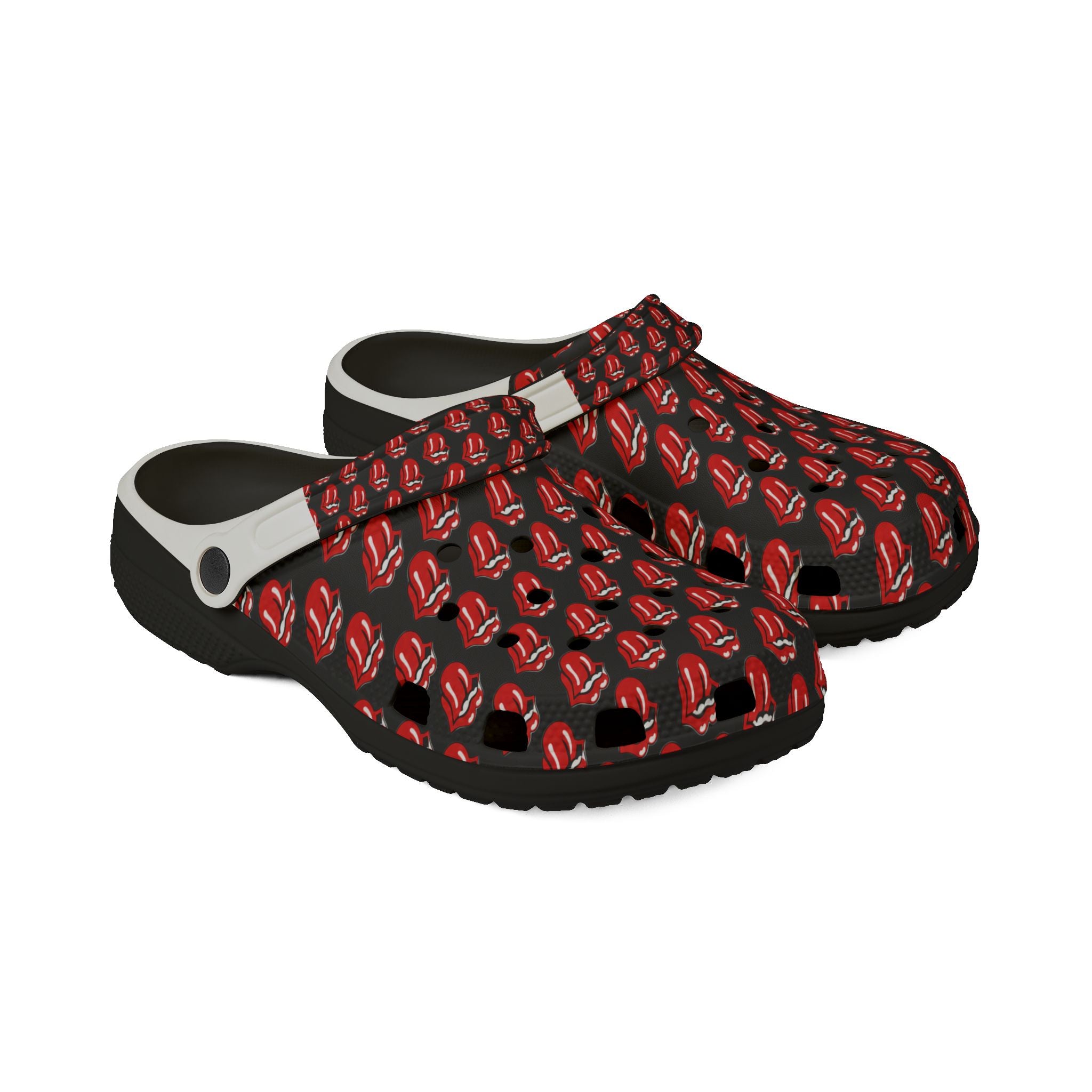 Rolling Stones Pattern EVA Foam Clogs - Lightweight Slip-On Garden Shoes