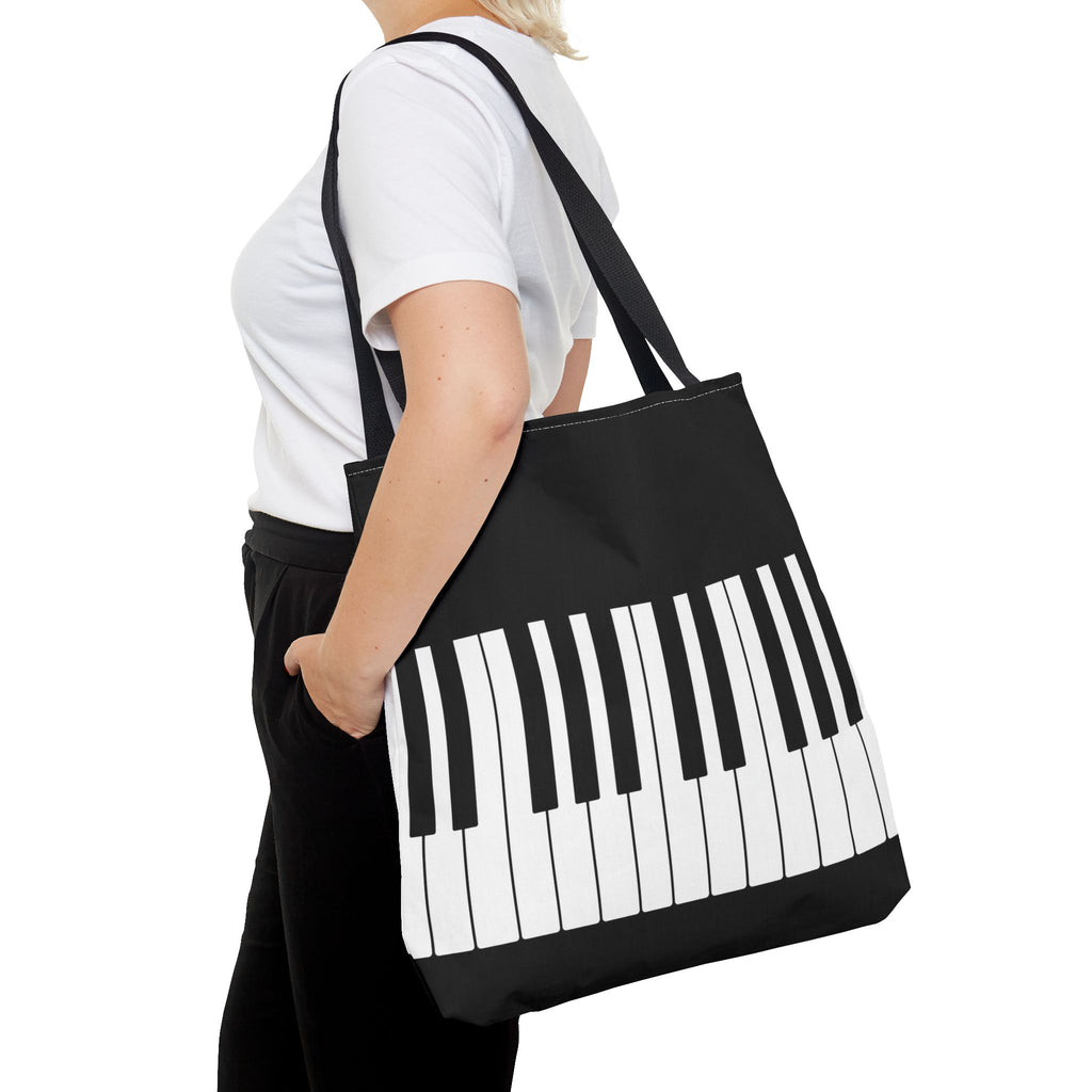 Piano Keys Tote Bag - Musician Keyboard Print Canvas Tote