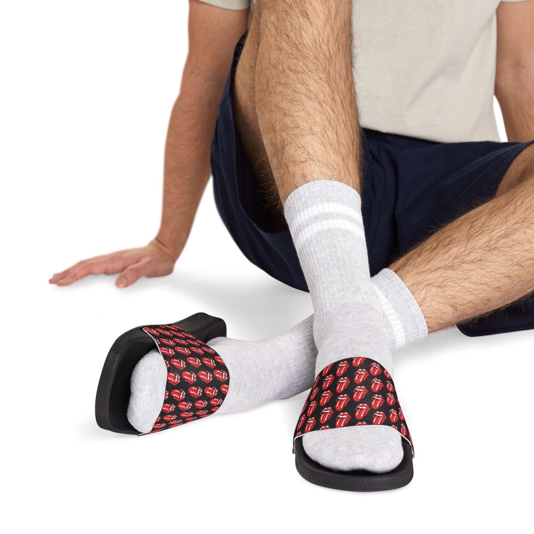 Men's Removable-Strap Sandals — Rolling Stones symbols Slide Sandals