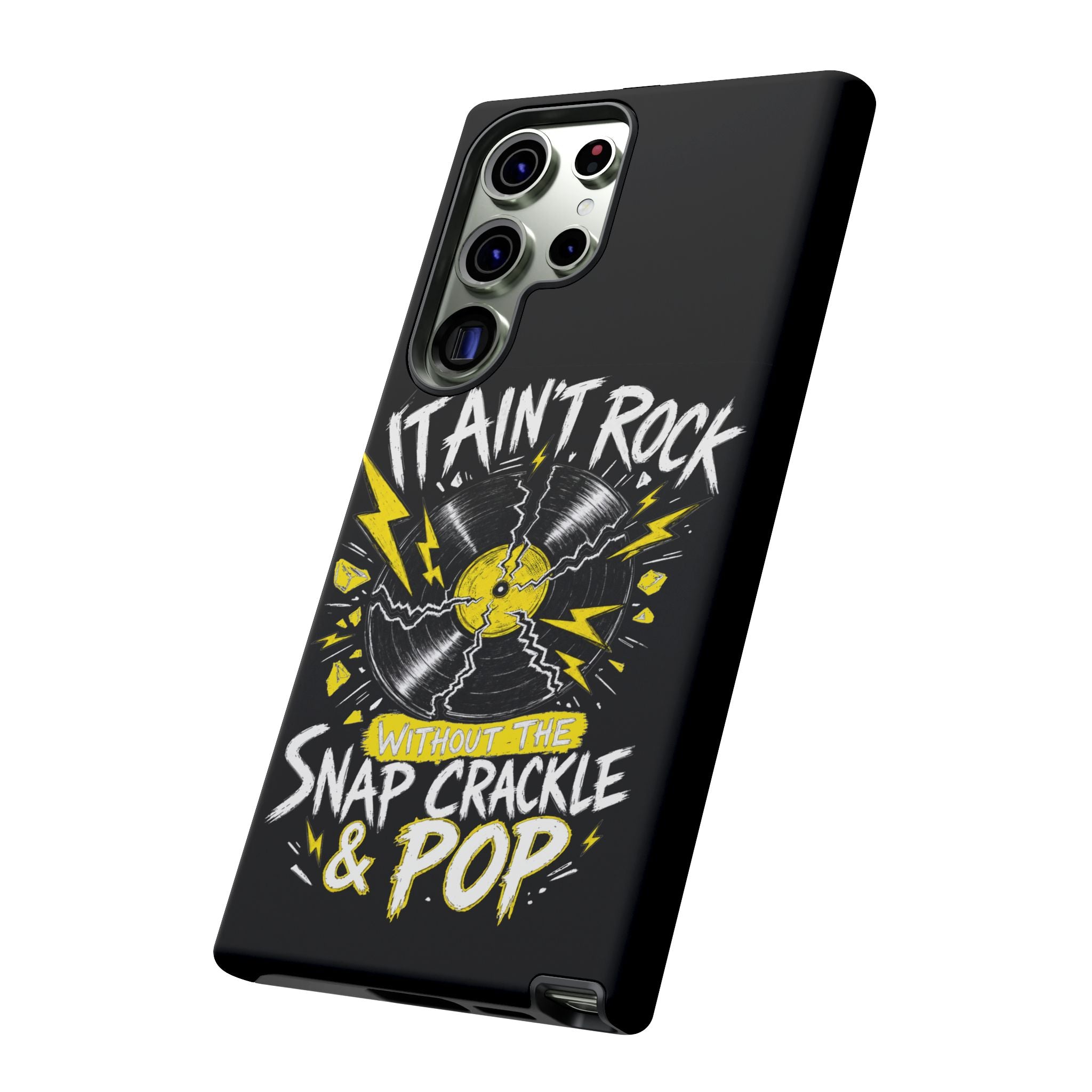Phone Case — "It Ain't Rock Without the Snap Crackle & Pop" Vintage Vinyl Design