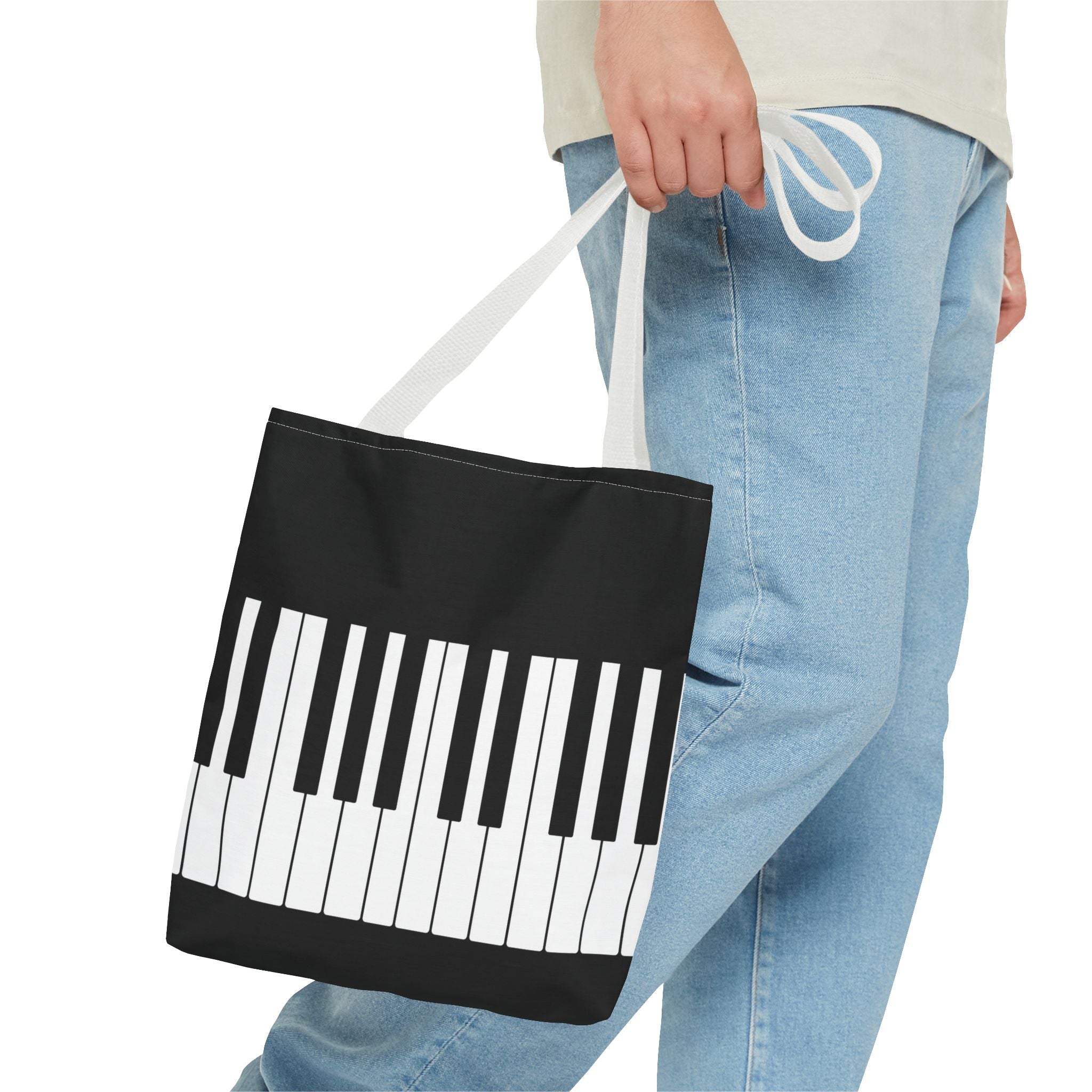 Piano Keys Tote Bag - Musician Keyboard Print Canvas Tote