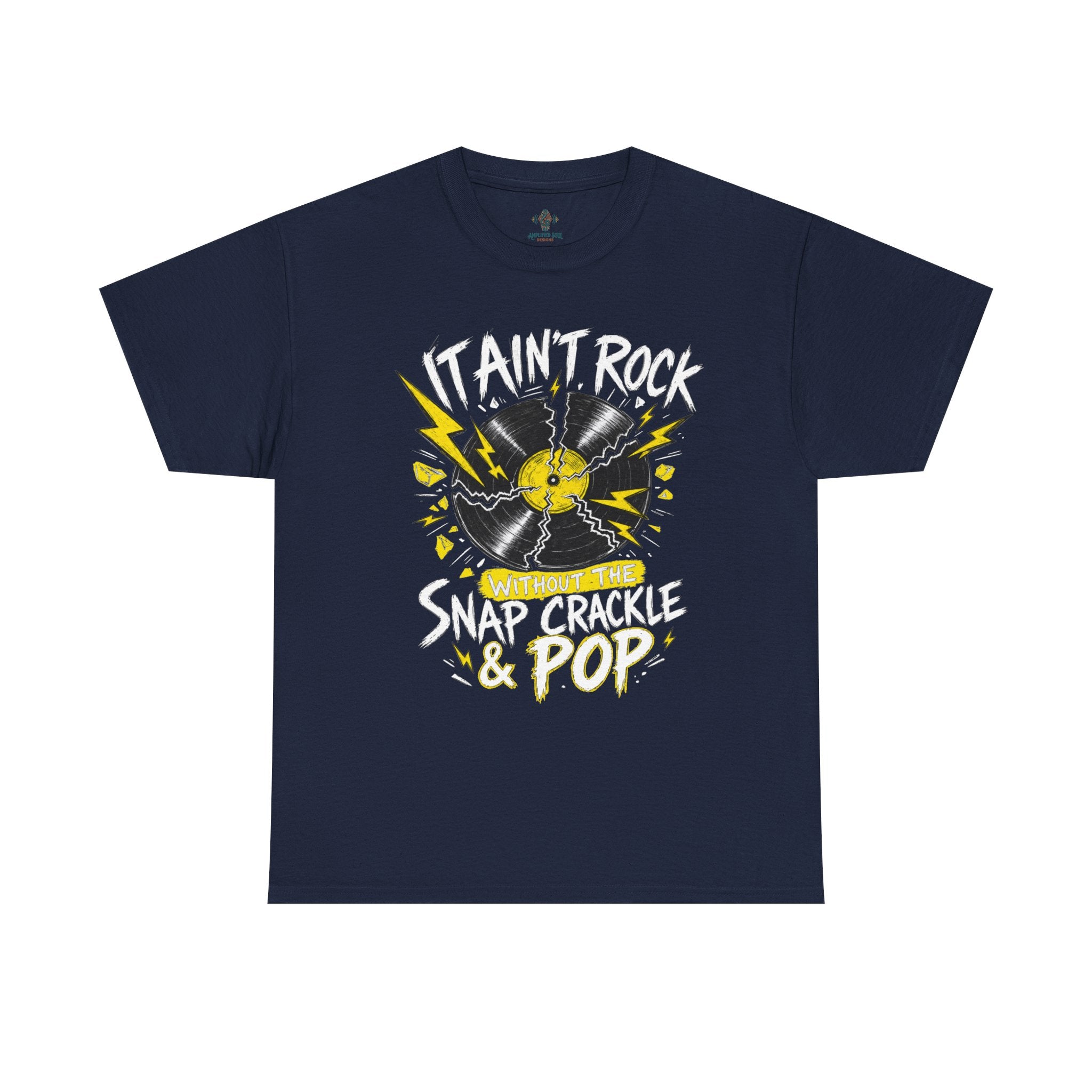 Unisex Heavy Cotton Tee - It ain't Rock without the snap. crackle and pop - Dark