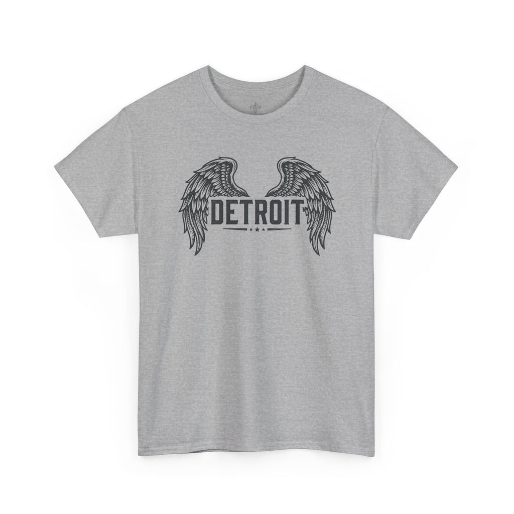 Unisex Heavy Cotton Tee - DETROIT WINGED, black