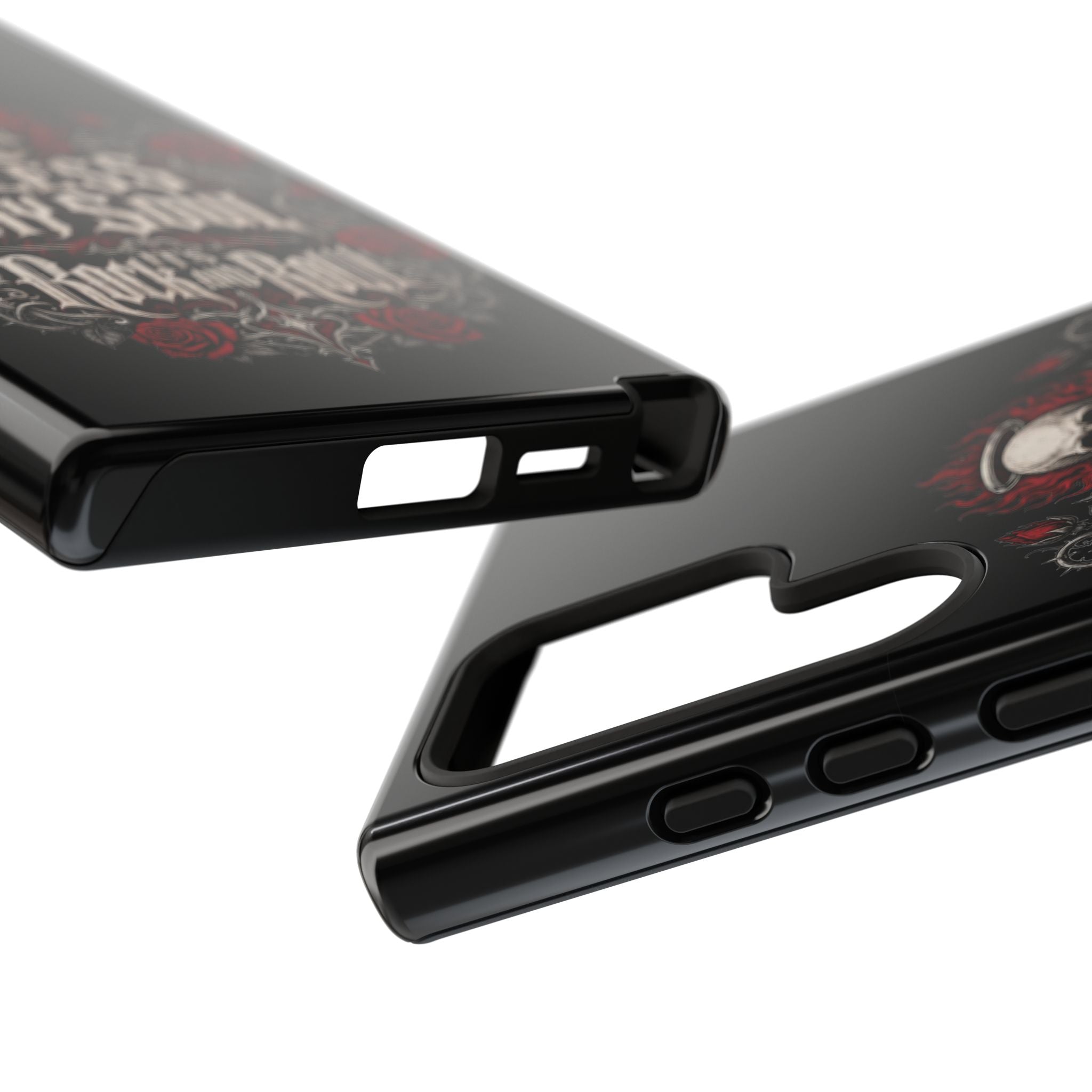 Bless My Soul Rock and Roll Phone Case — Gothic Skull & Roses Tough Case