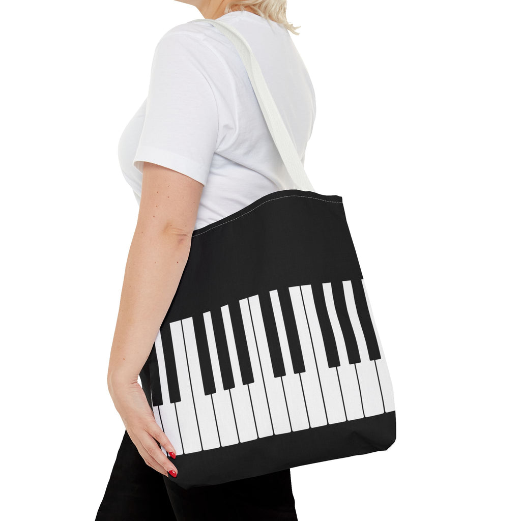 Piano Keys Tote Bag - Musician Keyboard Print Canvas Tote