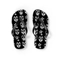 Kiss Band Logo Flip Flops — Black & White Rock Star Beach Sandals