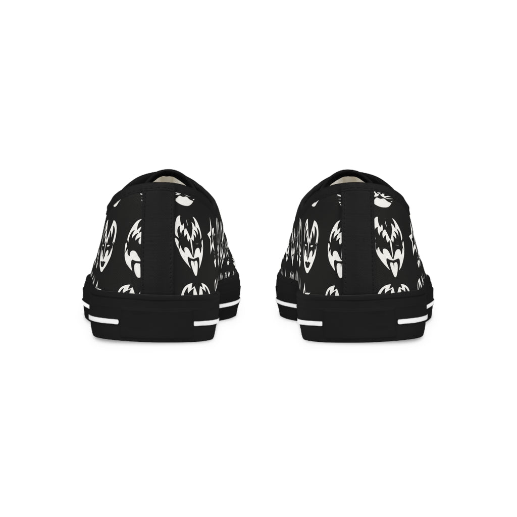Kiss tribute Pattern Men's Low Top Sneakers — Black Rock Skate Shoes