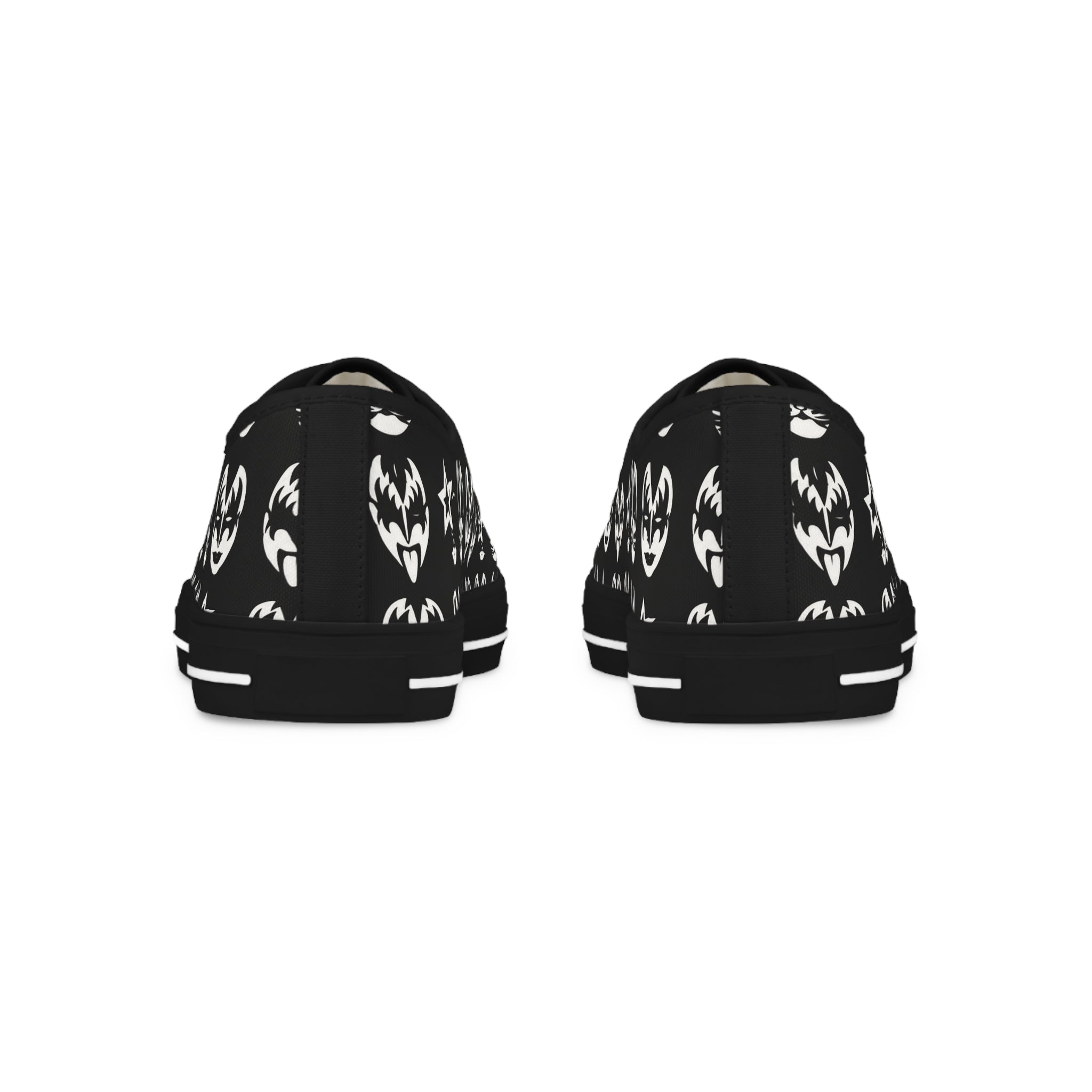 Kiss tribute Pattern Men's Low Top Sneakers — Black Rock Skate Shoes