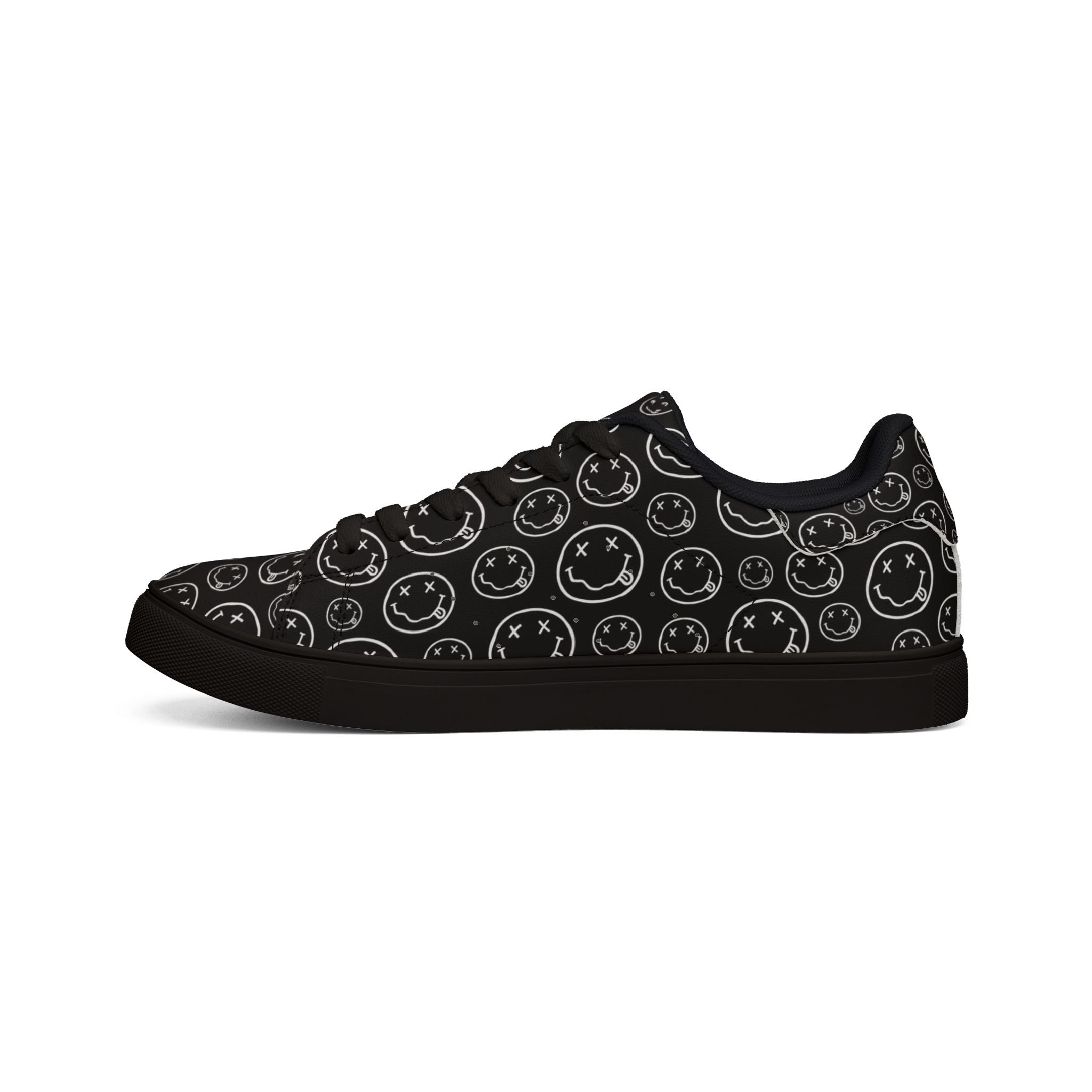 Copy of PU Leather Sneakers — Nirvana symbols Low-Top Shoes