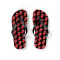 Rolling Stones Flip Flops — Black, Red & White Rock Star Beach Sandals
