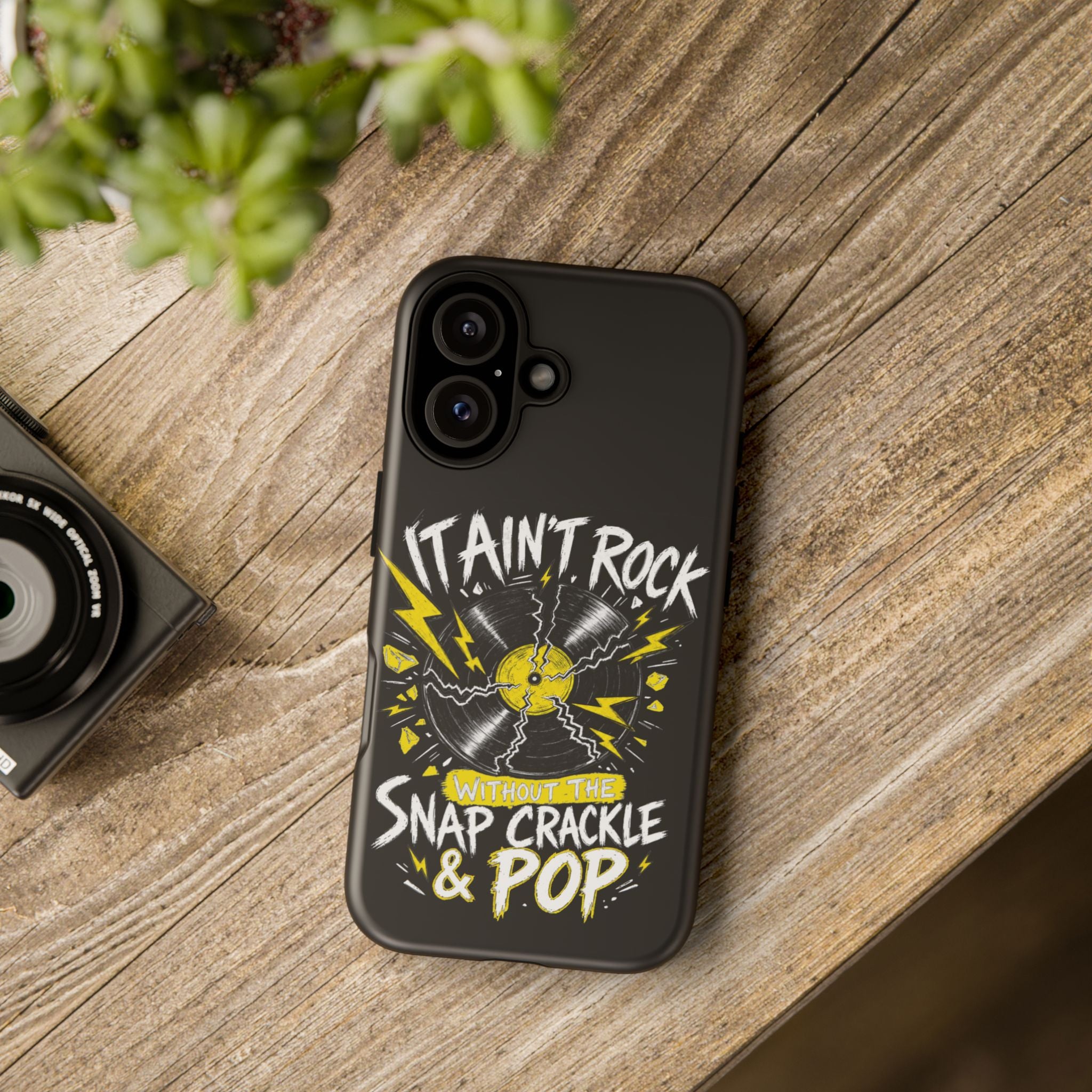 Phone Case — "It Ain't Rock Without the Snap Crackle & Pop" Vintage Vinyl Design
