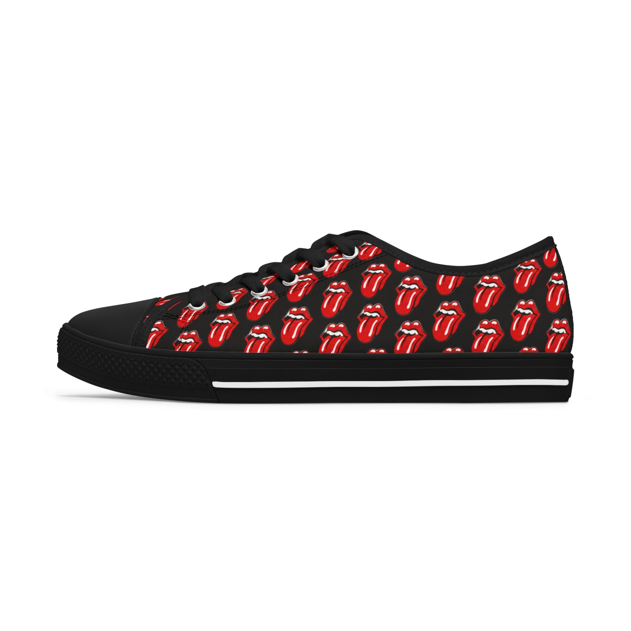 Women's Low Top Sneakers —Rolling Stones Pattern Casual Canvas Shoes