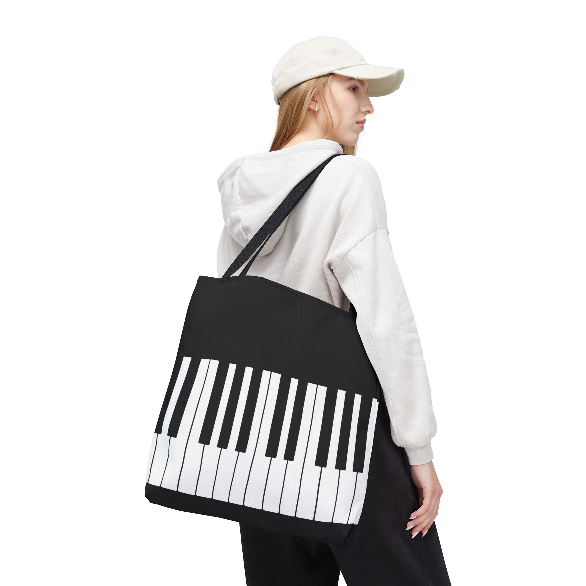 Piano Keys Tote Bag - Musician Keyboard Print Canvas Tote