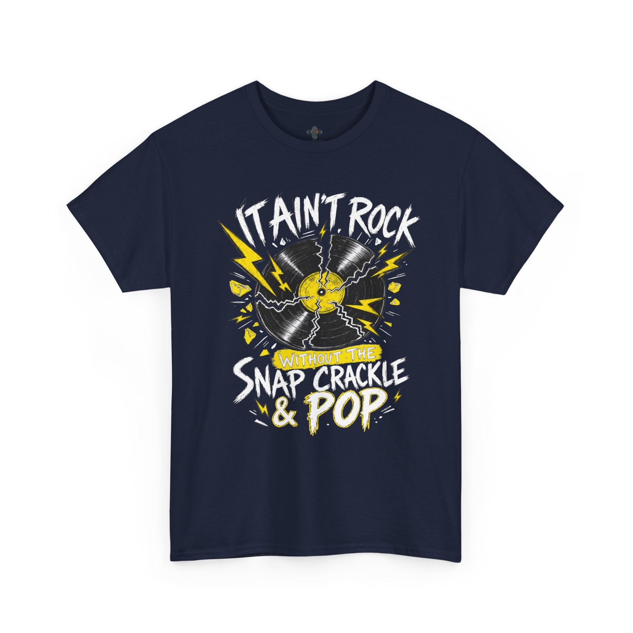 Unisex Heavy Cotton Tee - It ain't Rock without the snap. crackle and pop - Dark