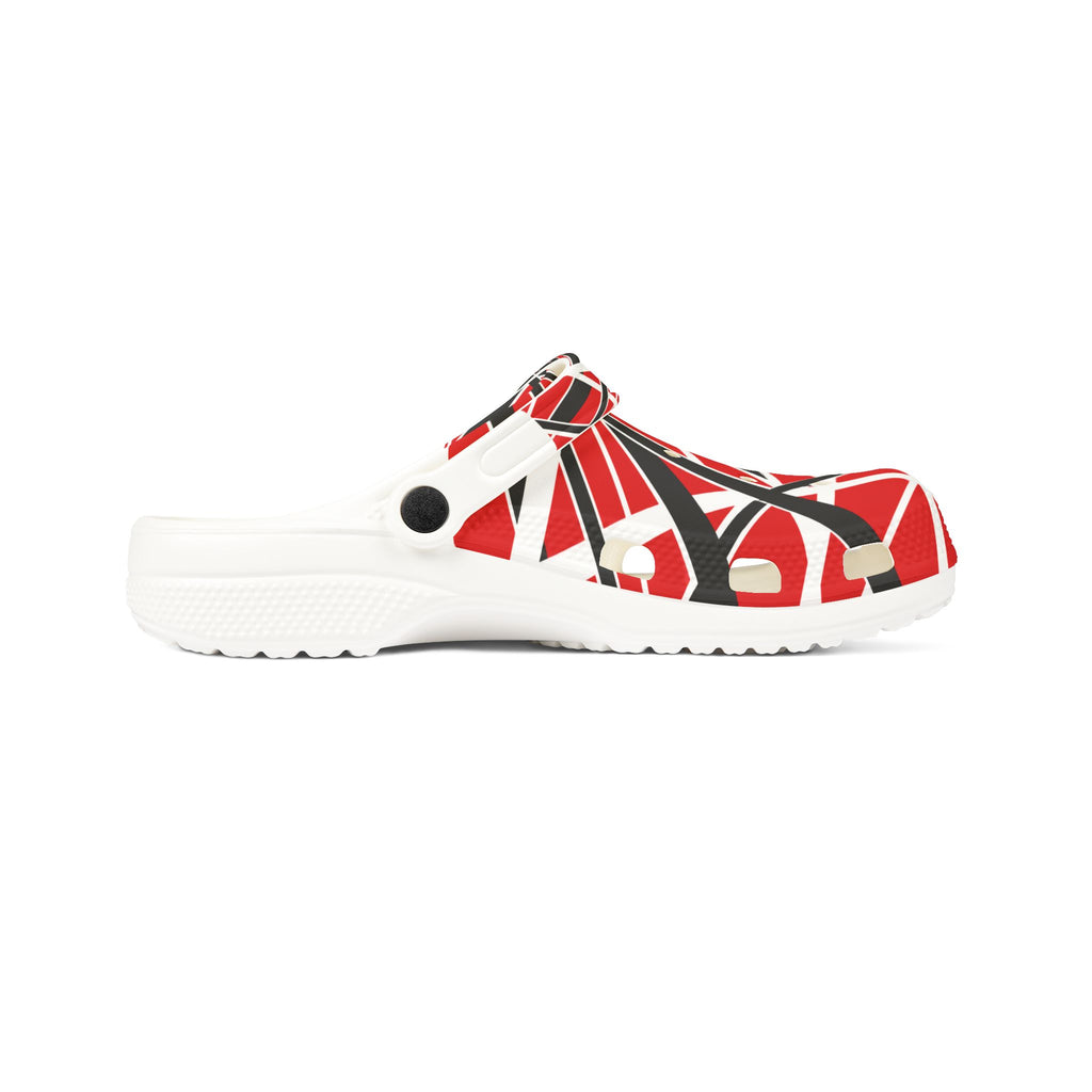 EVH Van Halen Tribute bold - Abstract Red Striped Clog Shoes