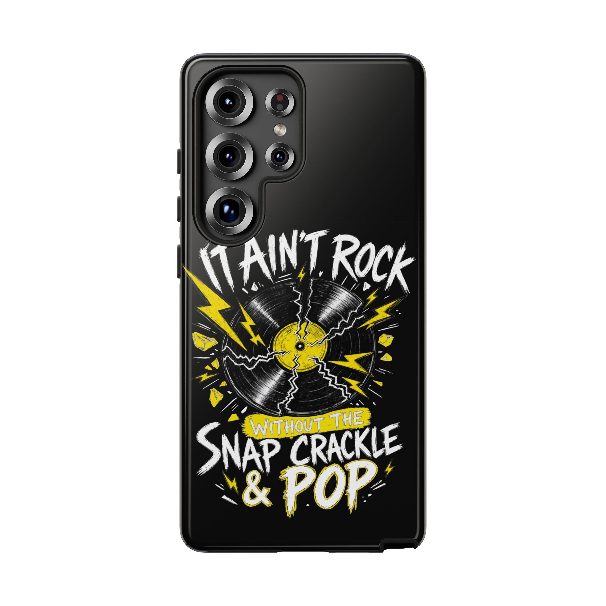 Phone Case — "It Ain't Rock Without the Snap Crackle & Pop" Vintage Vinyl Design