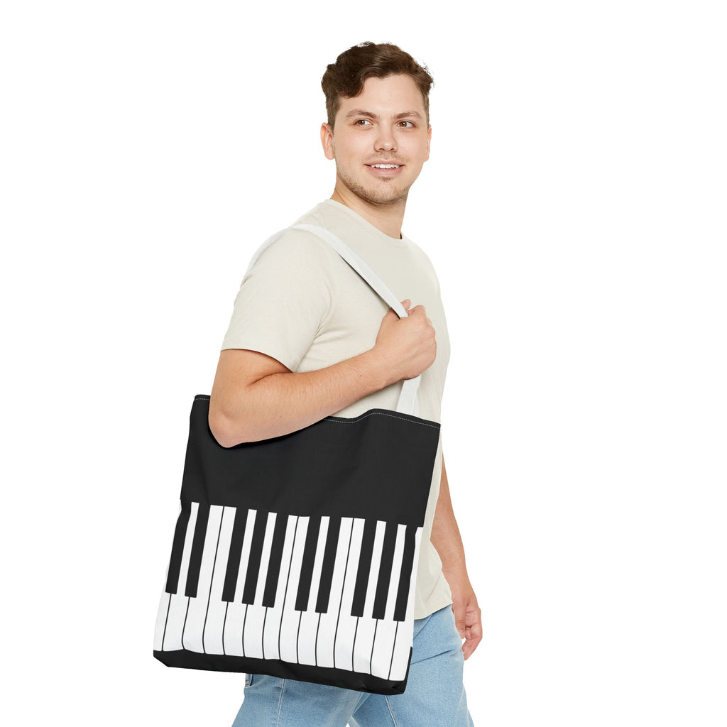 Piano Keys Tote Bag - Musician Keyboard Print Canvas Tote