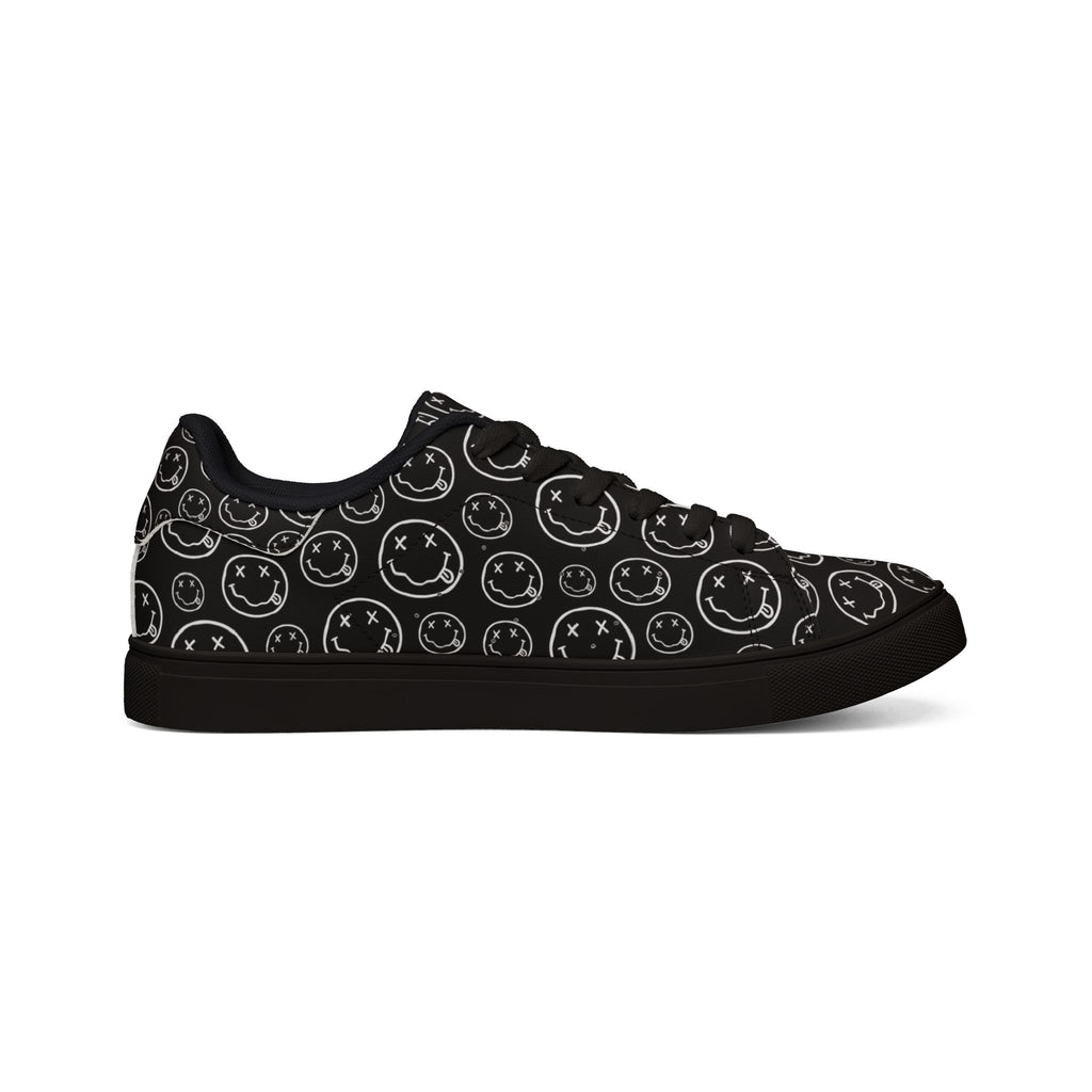 Copy of PU Leather Sneakers — Nirvana symbols Low-Top Shoes