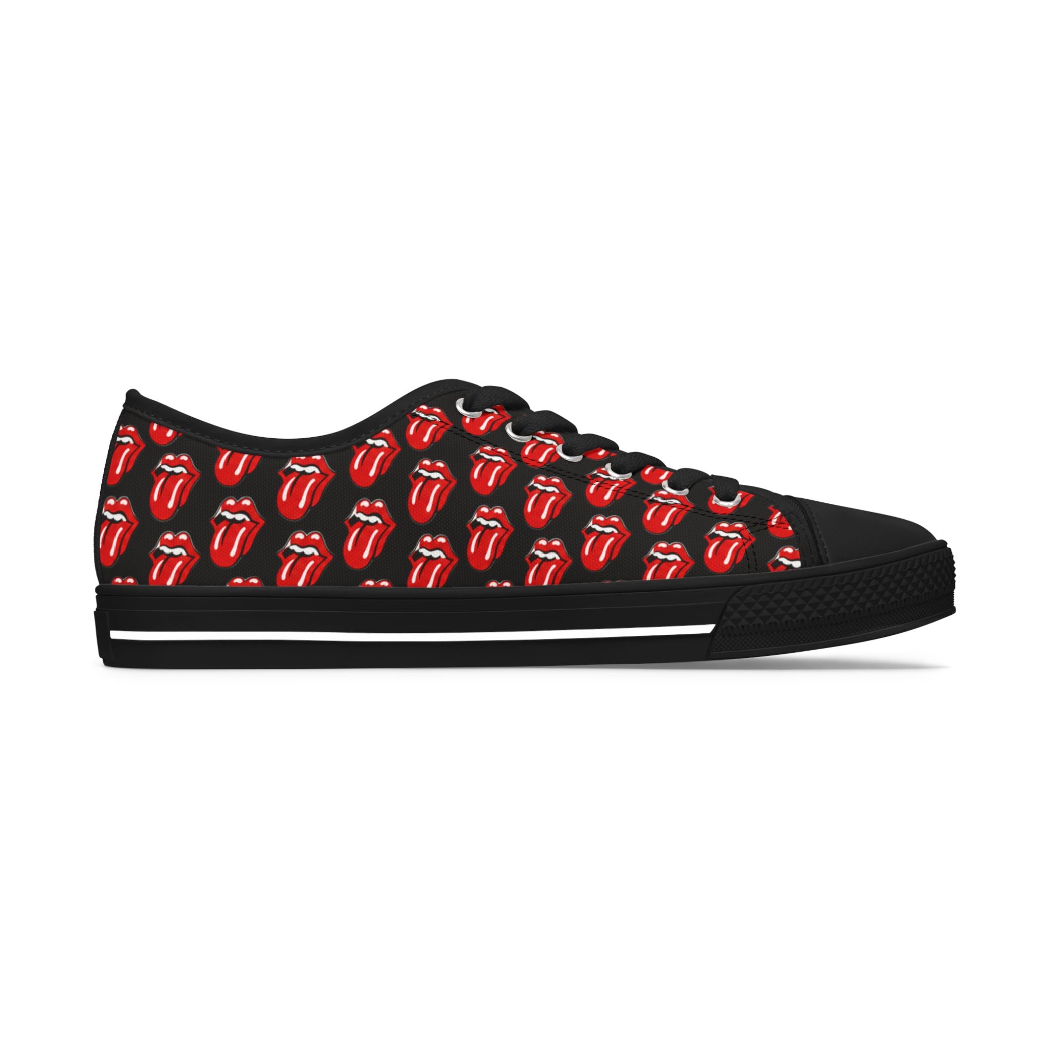 Women's Low Top Sneakers —Rolling Stones Pattern Casual Canvas Shoes