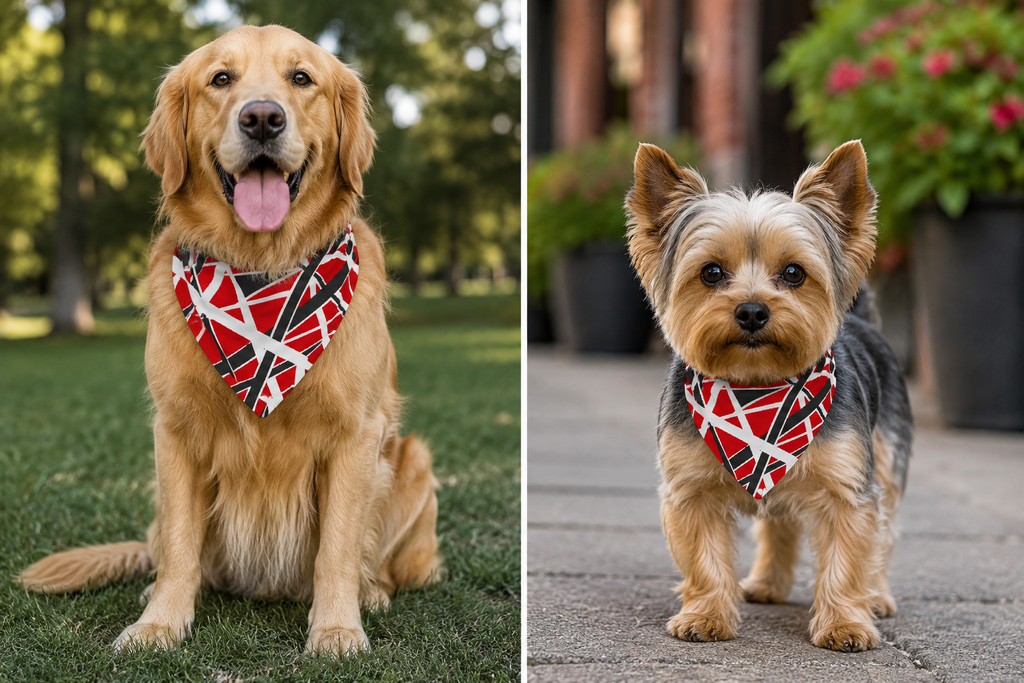 EVH Van Halen Clip-On Pet Bandana – Geometric Rocker Dog Collar Accessory