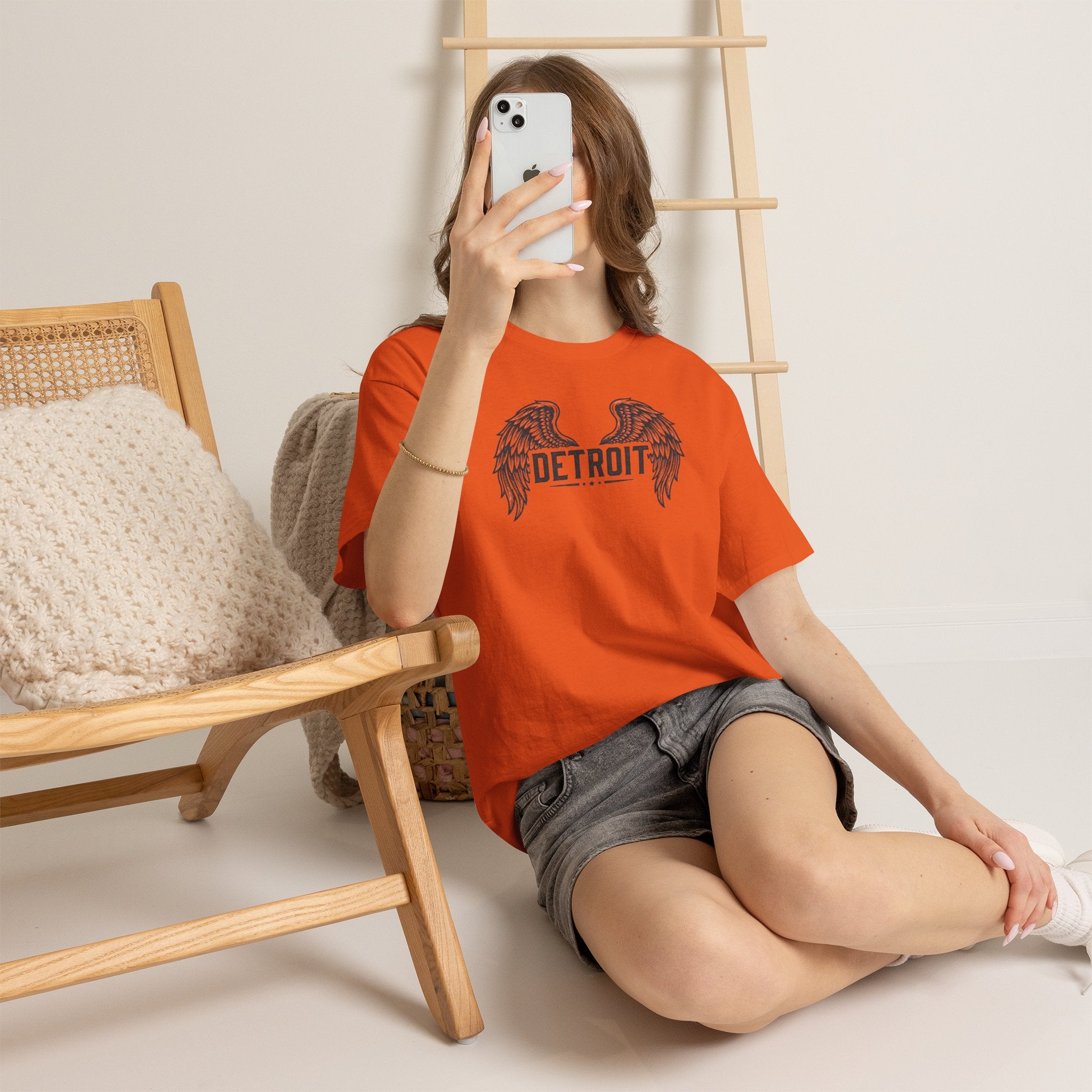 Unisex Heavy Cotton Tee - DETROIT WINGED, black