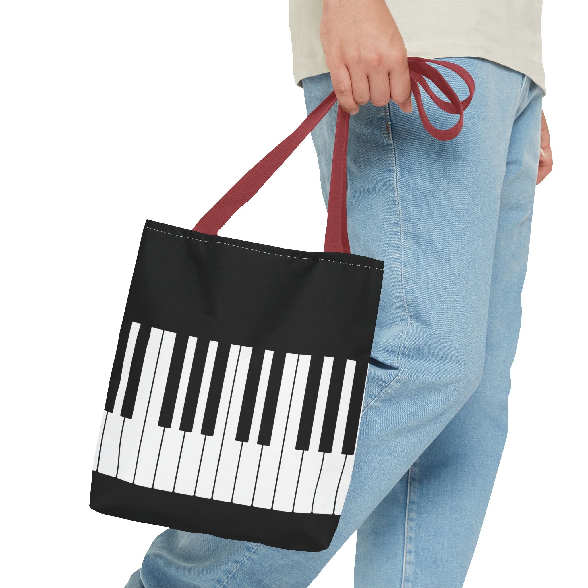 Piano Keys Tote Bag - Musician Keyboard Print Canvas Tote