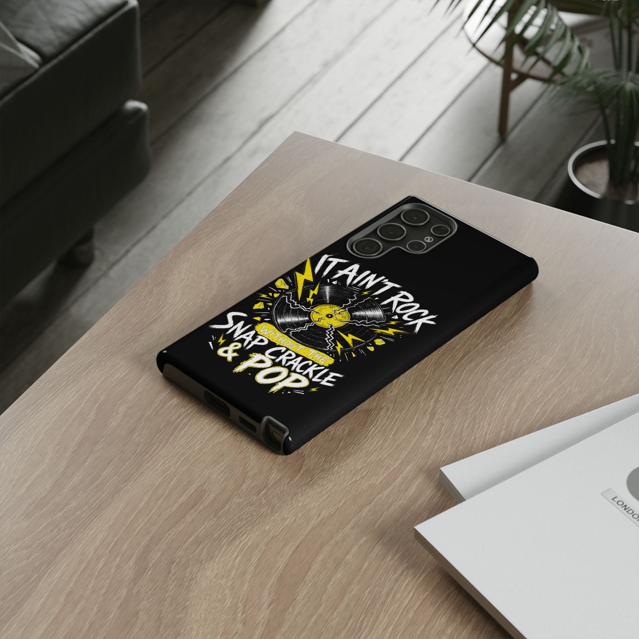Phone Case — "It Ain't Rock Without the Snap Crackle & Pop" Vintage Vinyl Design