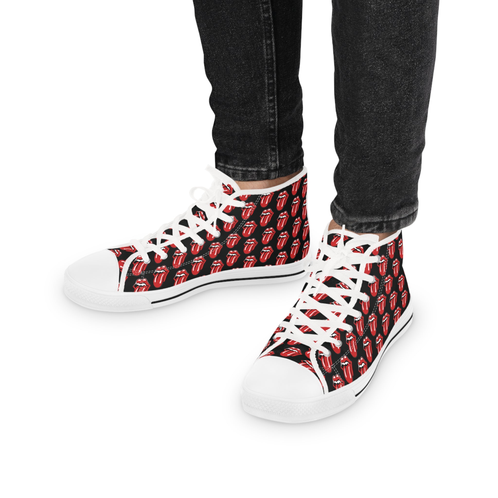 High Top Sneakers – Rolling Stones Symbols Skate Shoes