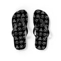 Led Zeppelin symbols Logo Flip Flops — Black & White Rock Star Beach Sandals