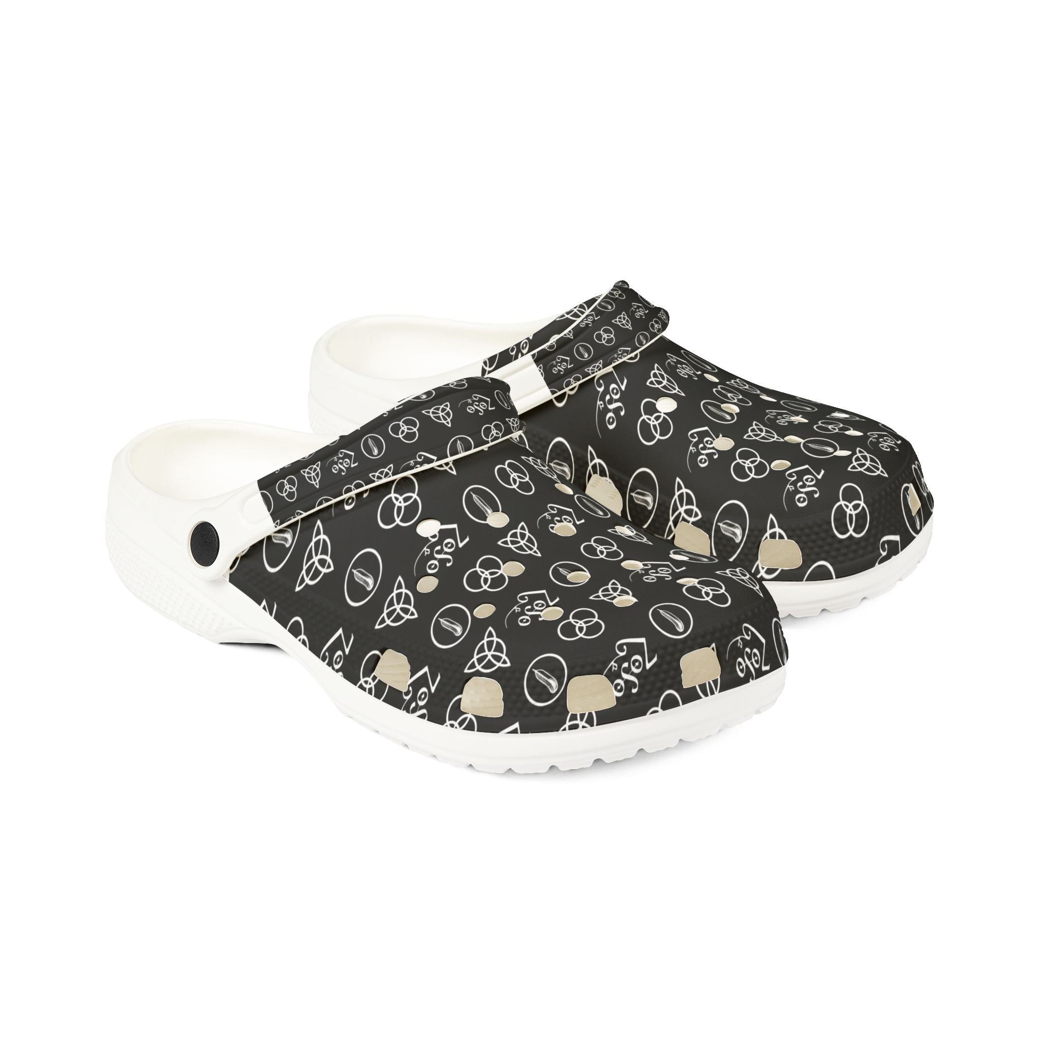 Led Zeppelin symbols Pattern EVA Foam Clogs - Lightweight Slip-On Garden Shoes