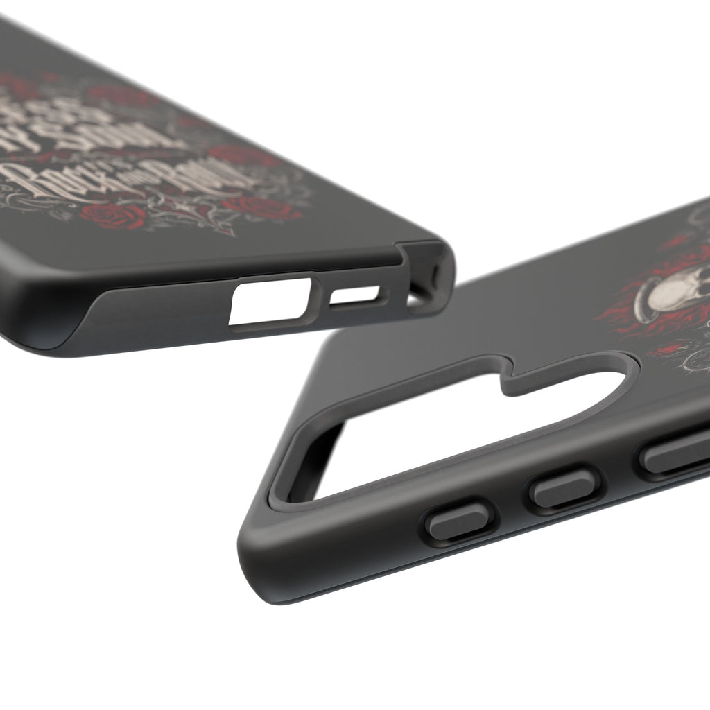 Bless My Soul Rock and Roll Phone Case — Gothic Skull & Roses Tough Case