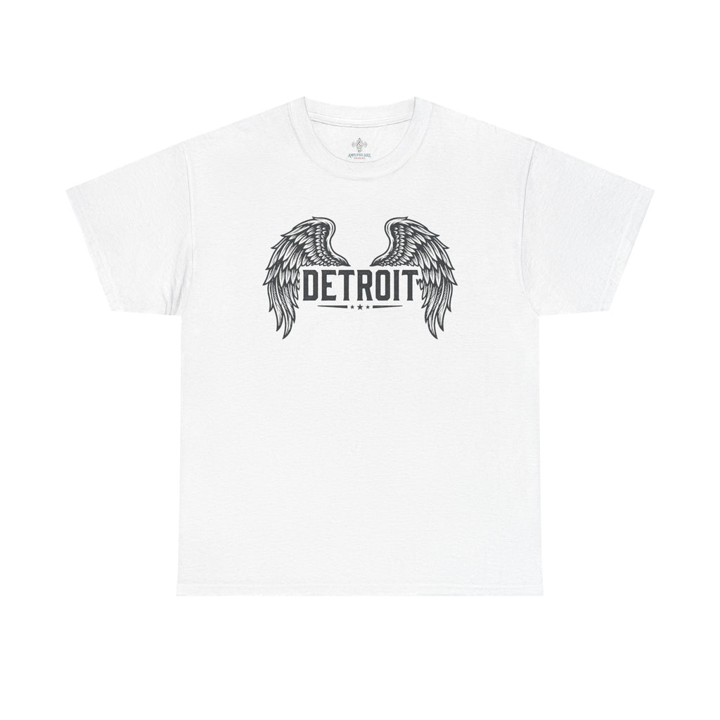 Unisex Heavy Cotton Tee - DETROIT WINGED, black