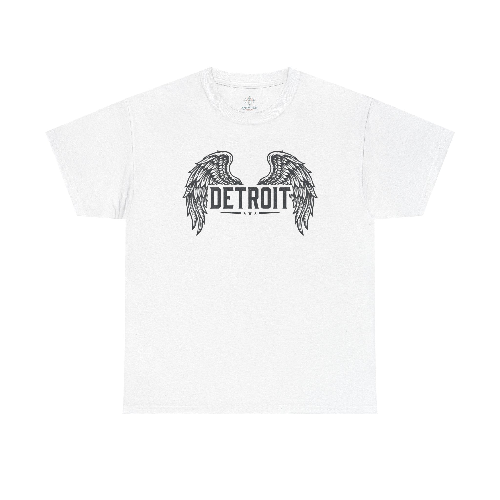 Unisex Heavy Cotton Tee - DETROIT WINGED, black