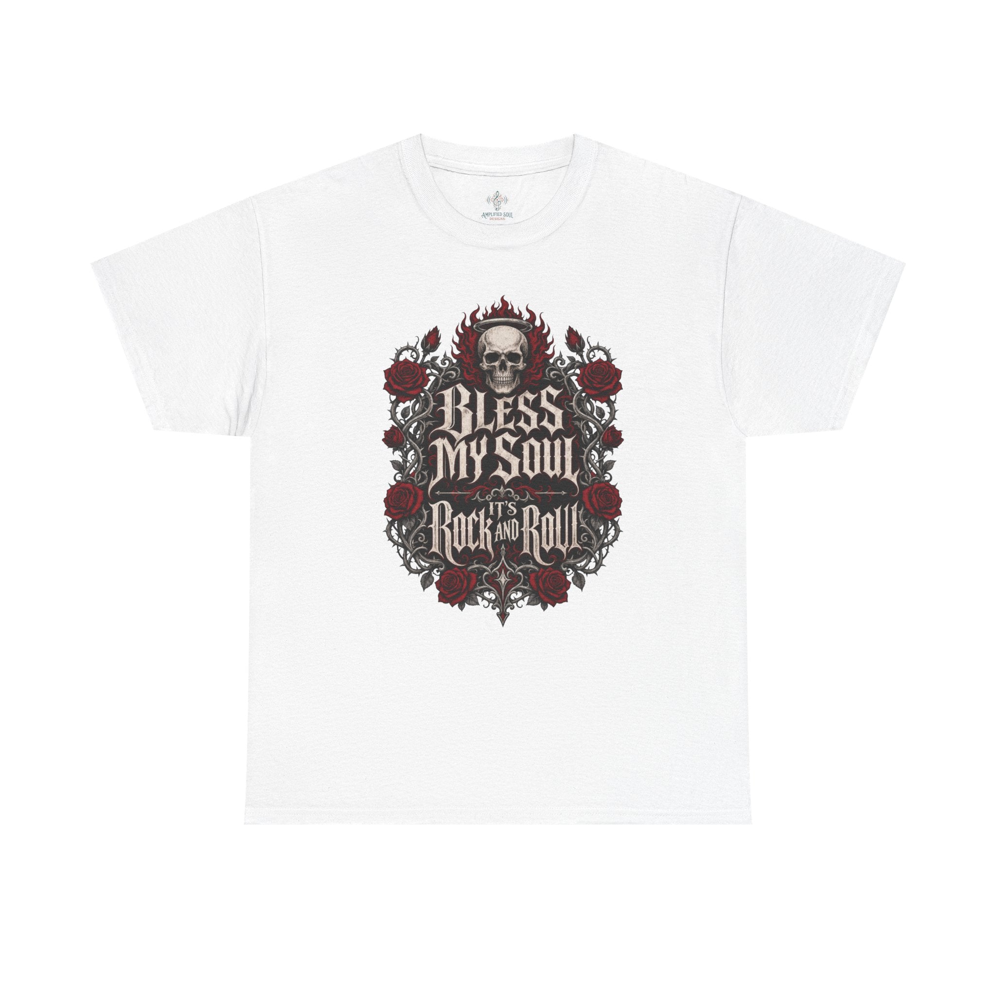 Rock & Roll Skull Tee — "Bless My Soul" Vintage Band Shirt