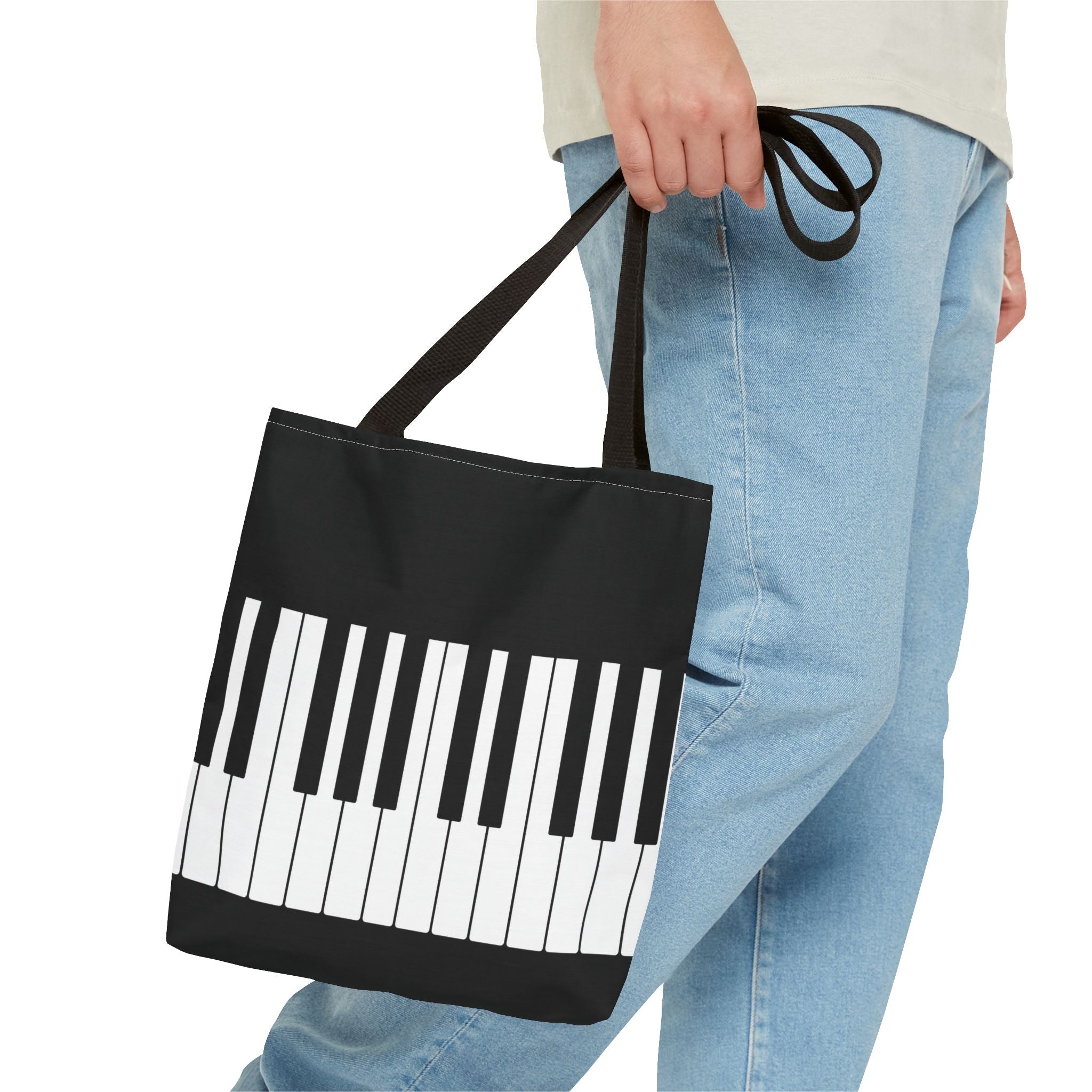Piano Keys Tote Bag - Musician Keyboard Print Canvas Tote