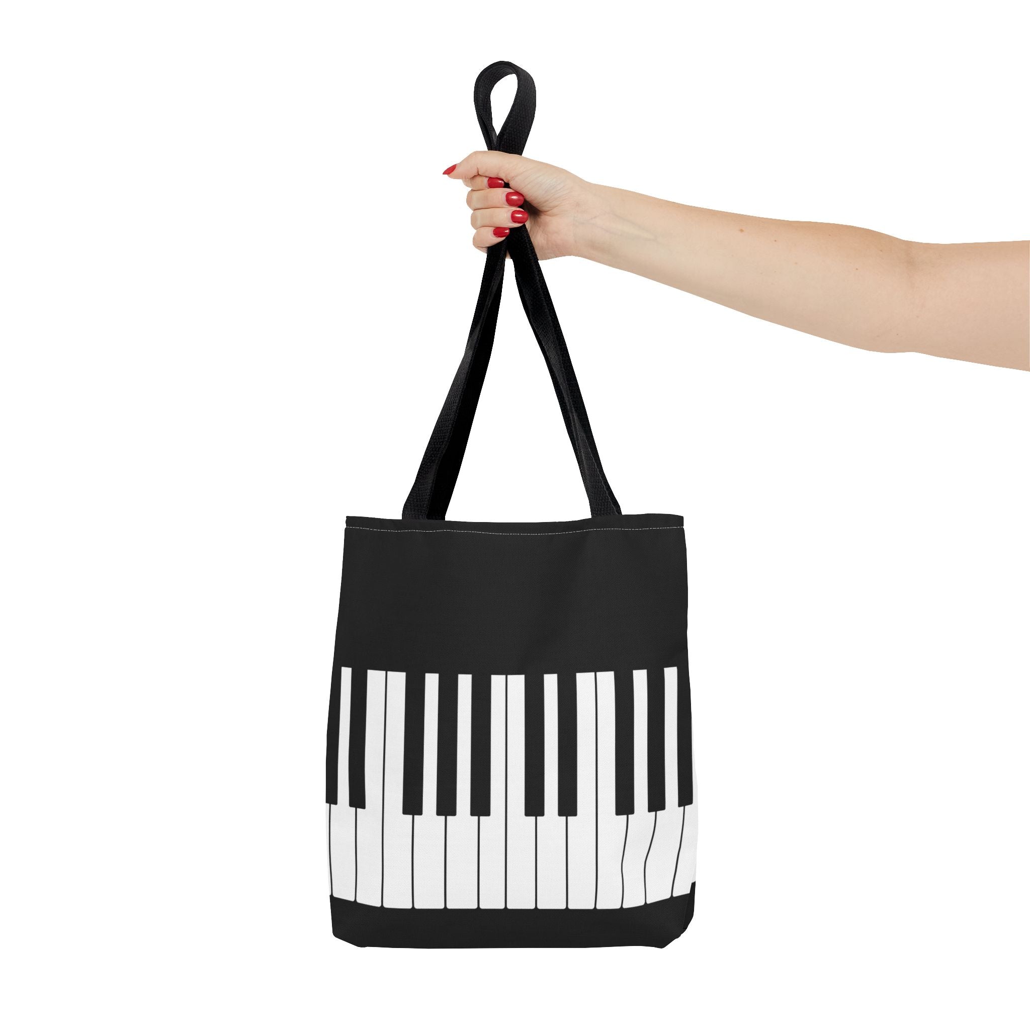 Piano Keys Tote Bag - Musician Keyboard Print Canvas Tote