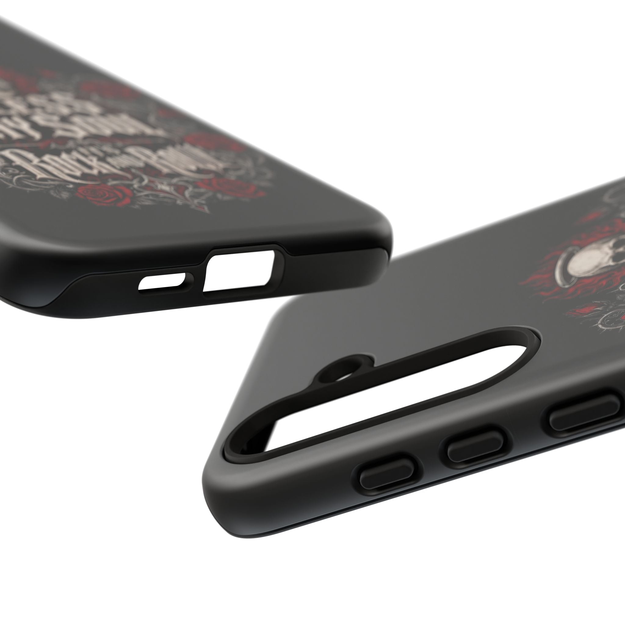 Bless My Soul Rock and Roll Phone Case — Gothic Skull & Roses Tough Case