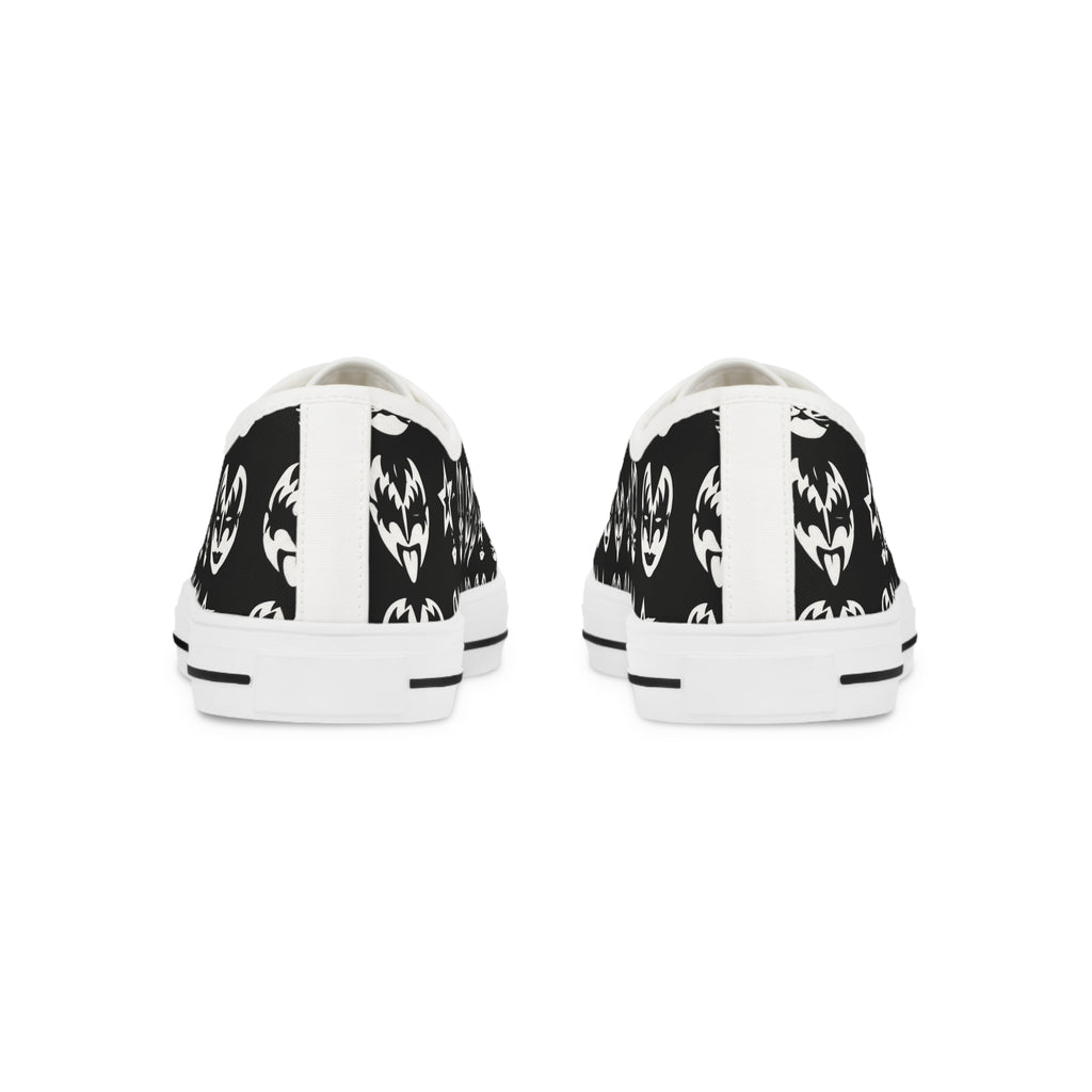 Kiss tribute Pattern Men's Low Top Sneakers — Black Rock Skate Shoes