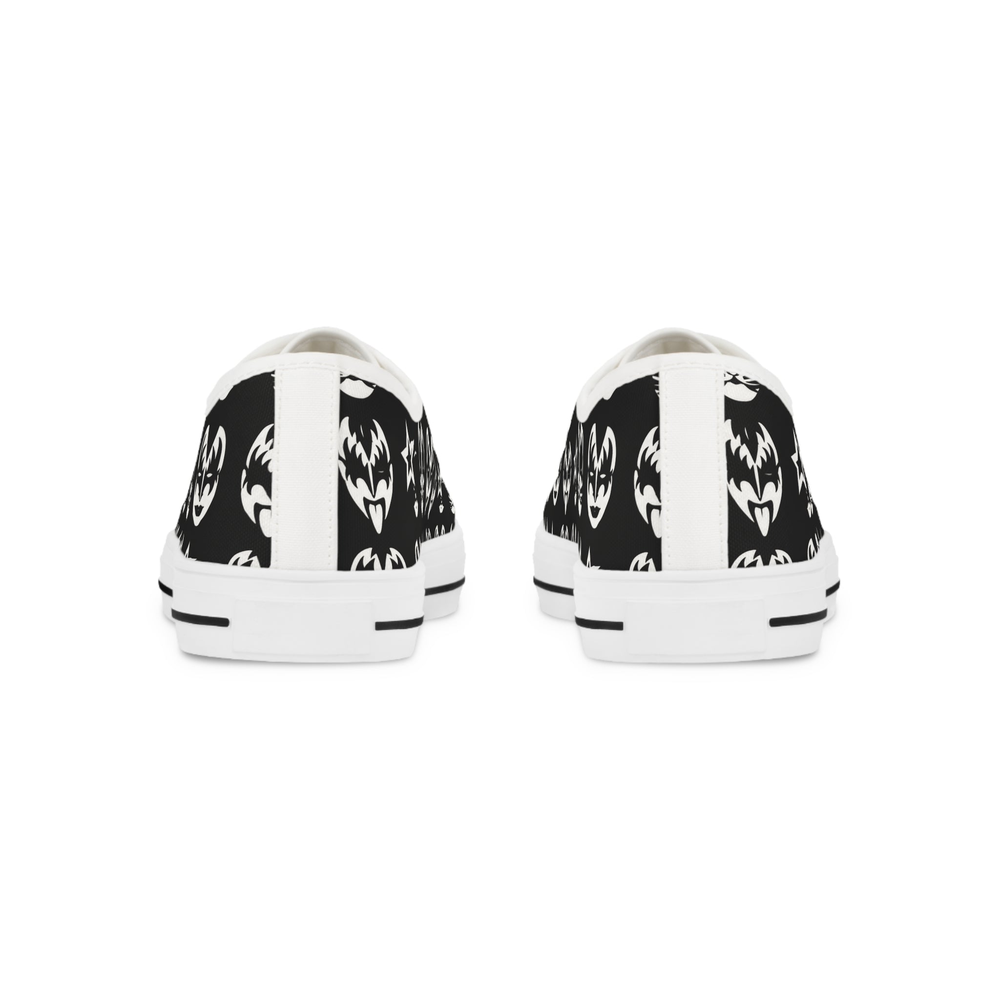 Kiss tribute Pattern Men's Low Top Sneakers — Black Rock Skate Shoes