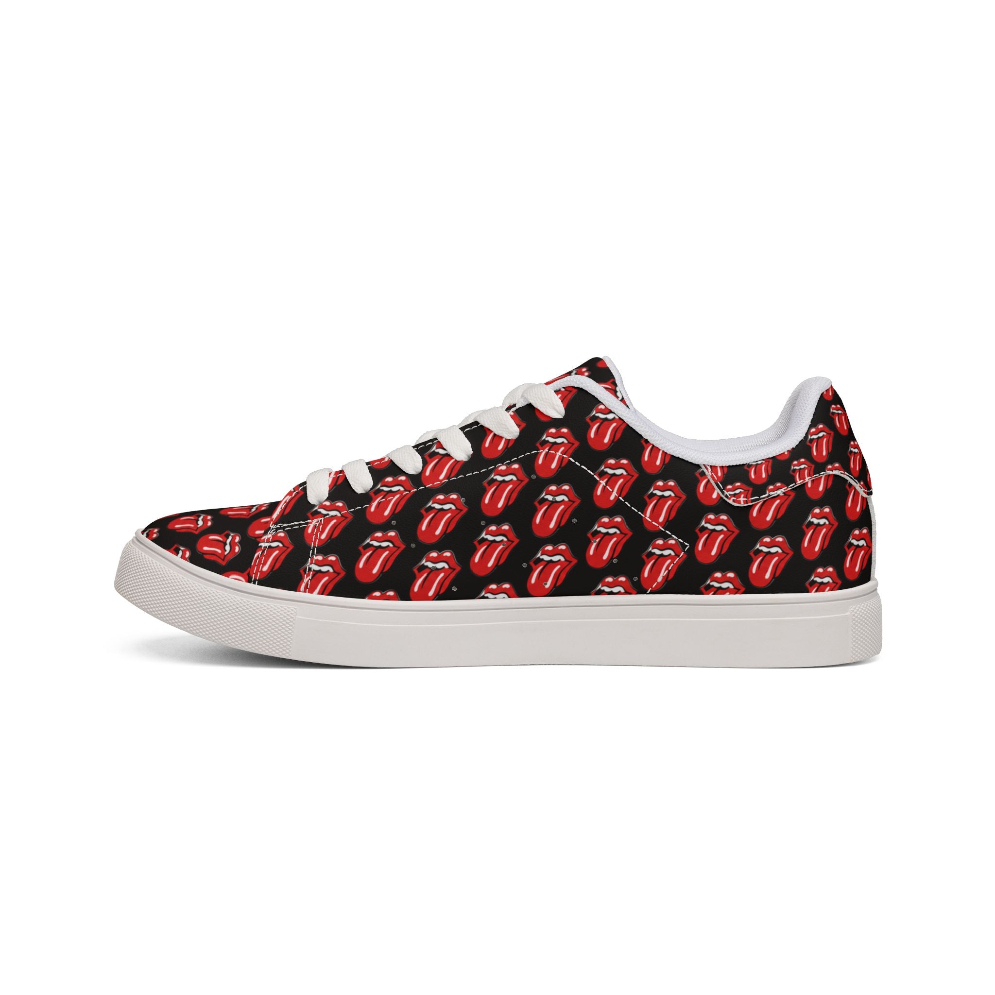 PU Leather Sneakers — Rolling Stones symbols Low-Top Shoes