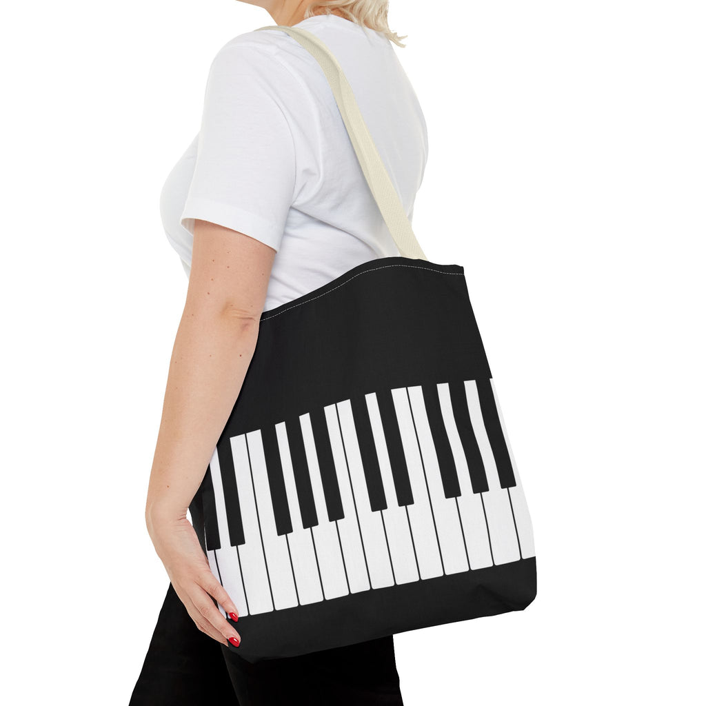 Piano Keys Tote Bag - Musician Keyboard Print Canvas Tote
