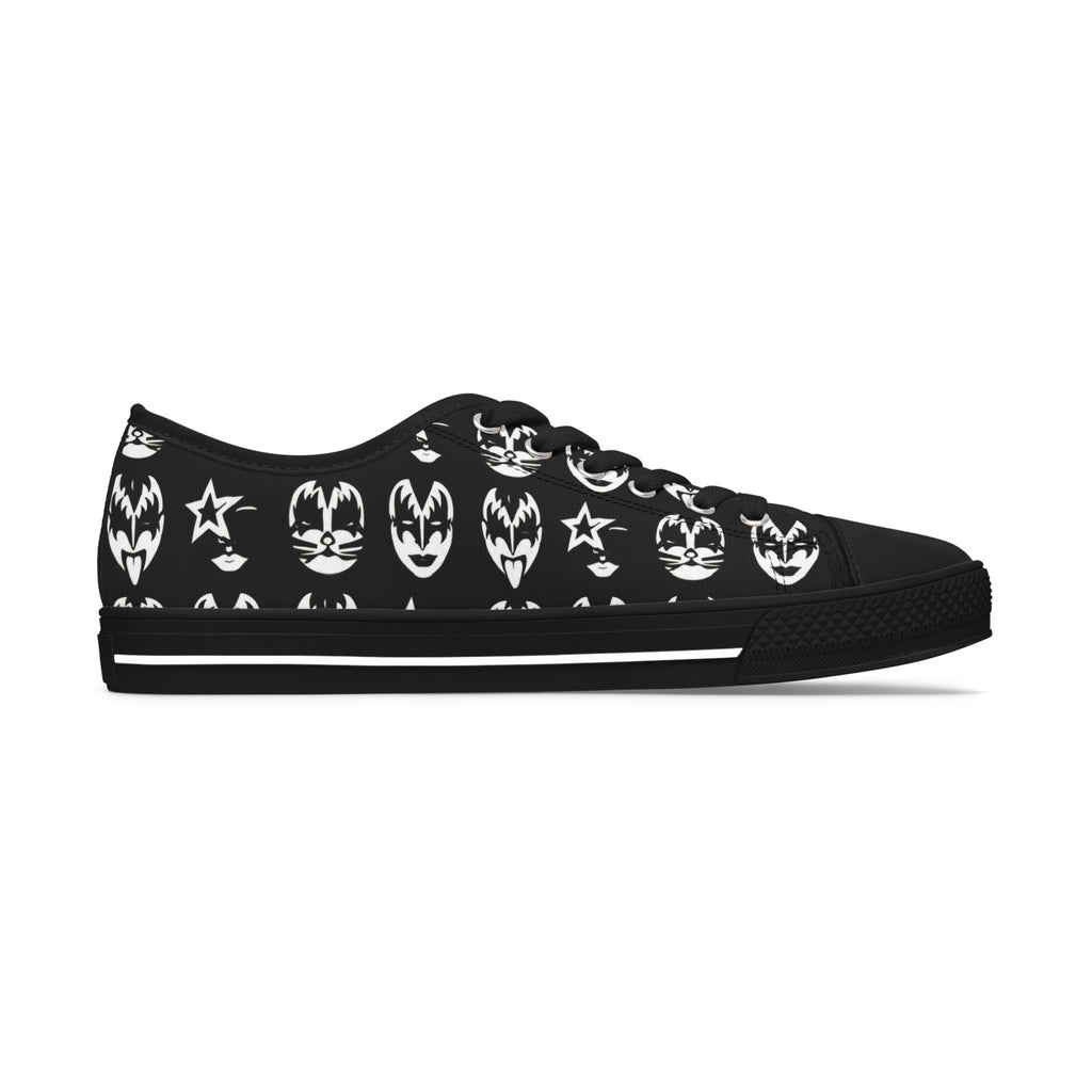 Kiss Band Face Pattern Women's Low Top Sneakers