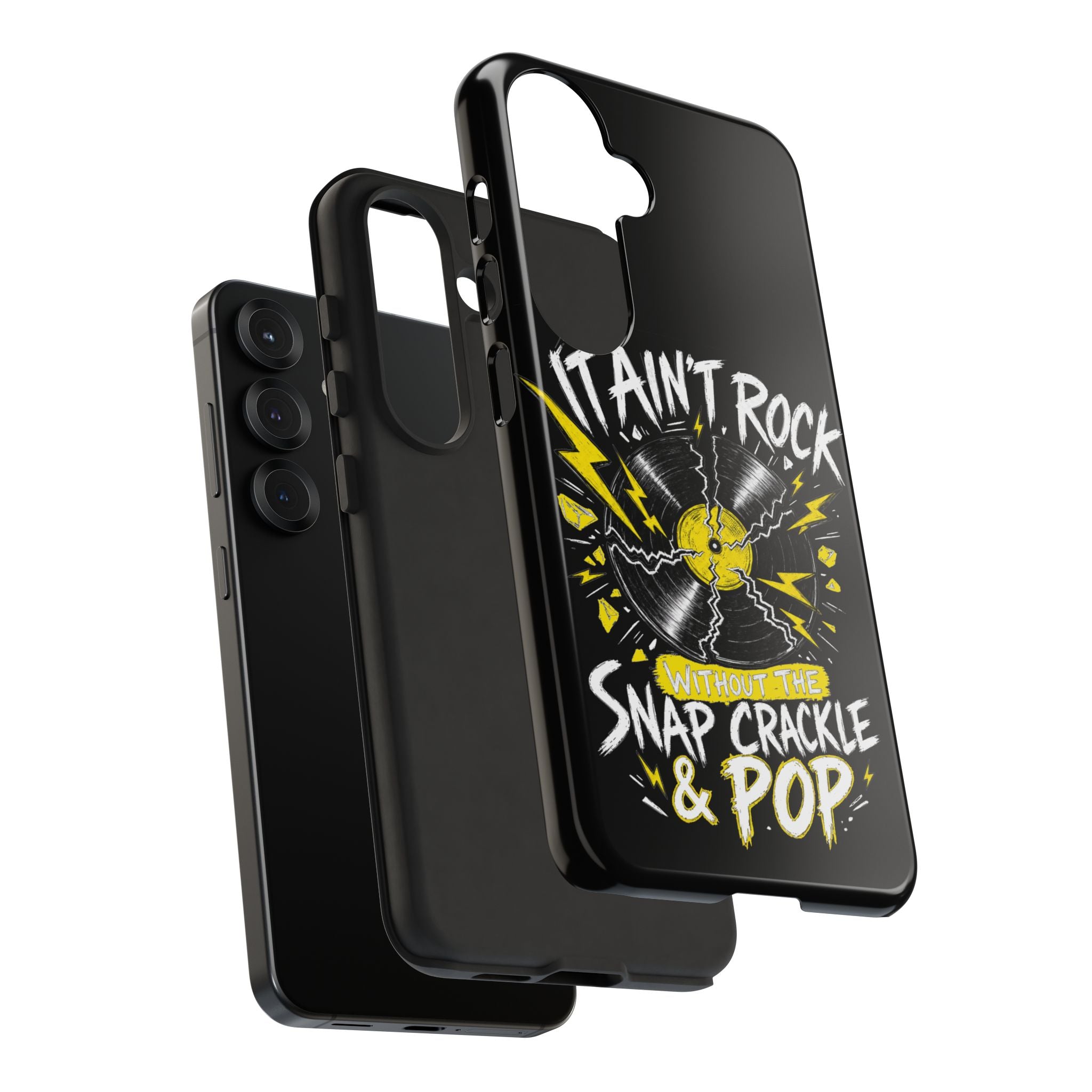 Phone Case — "It Ain't Rock Without the Snap Crackle & Pop" Vintage Vinyl Design