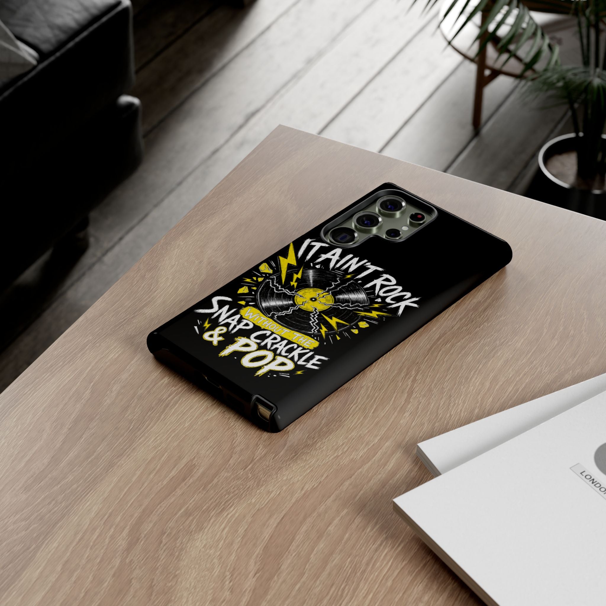 Phone Case — "It Ain't Rock Without the Snap Crackle & Pop" Vintage Vinyl Design