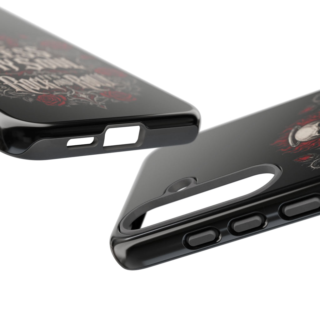 Bless My Soul Rock and Roll Phone Case — Gothic Skull & Roses Tough Case