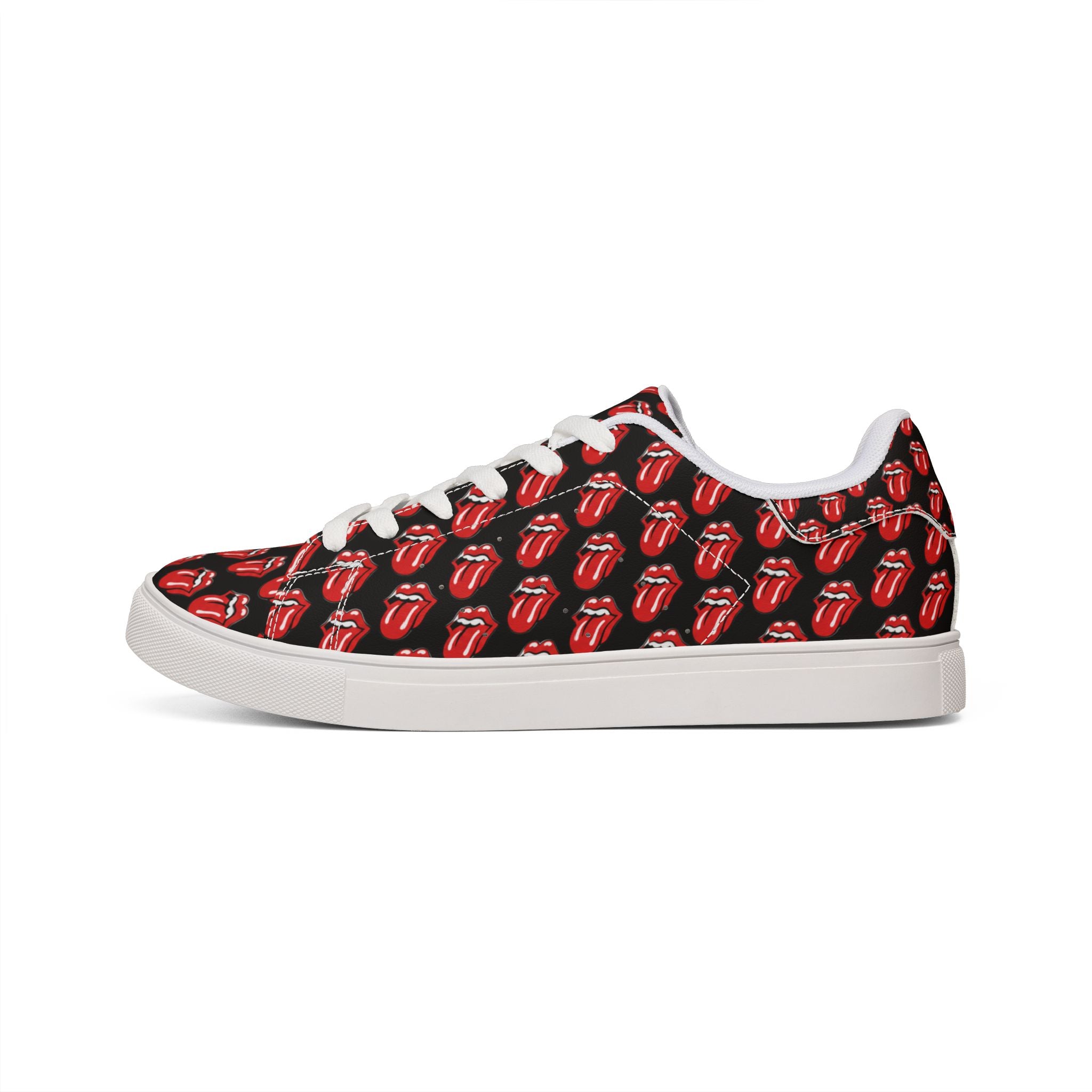 PU Leather Sneakers — Rolling Stones symbols Low-Top Shoes