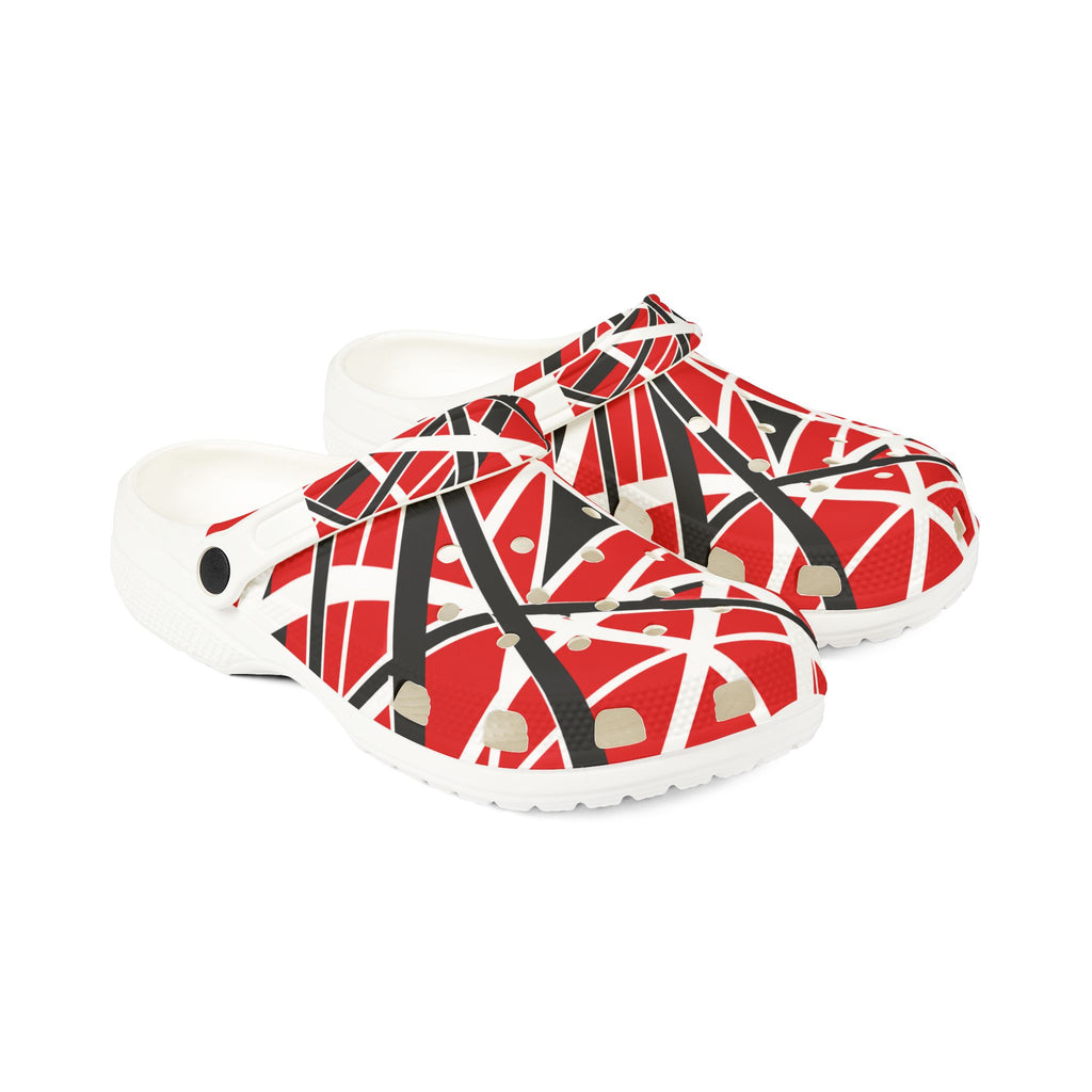 EVH Van Halen Tribute bold - Abstract Red Striped Clog Shoes