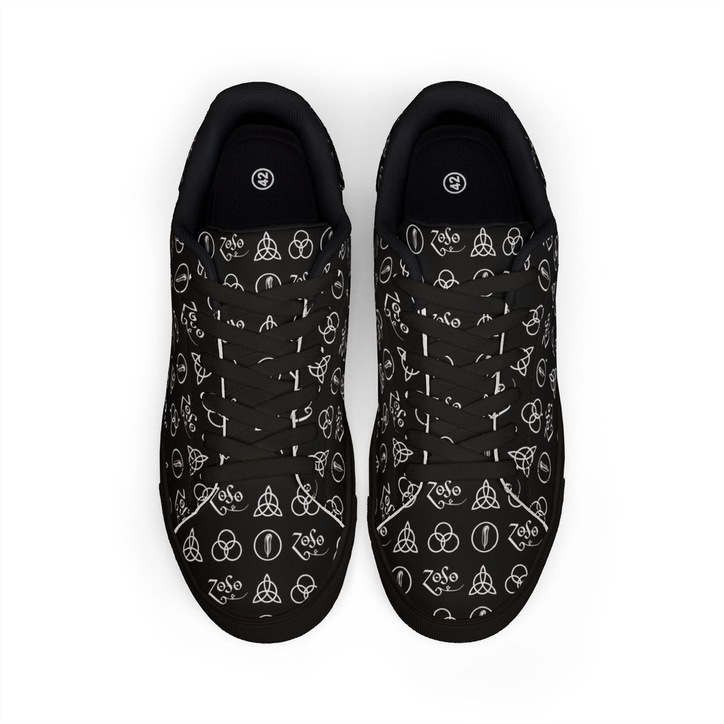 PU Leather Sneakers — Led Zeppelin symbols Low-Top Shoes
