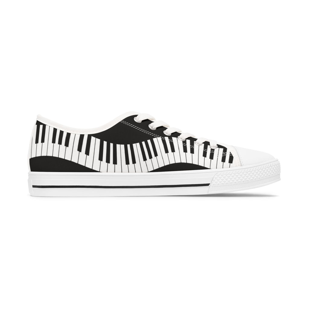 L Piano Keys Low Top Sneakers — Women's Music Lover Canvas Shoes